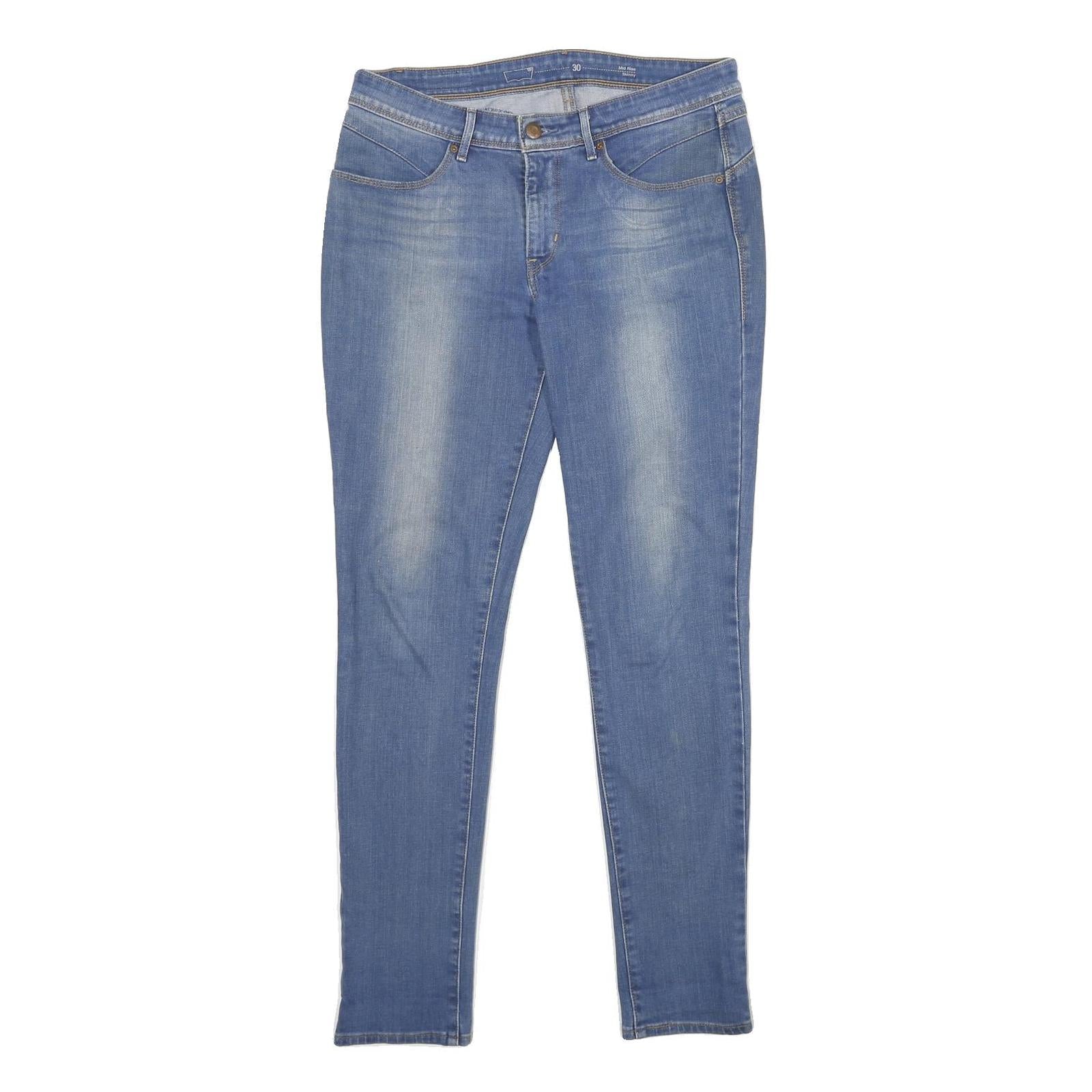 LEVI'S Womens Mid Rise Skinny Jeans Blue Regular Skinny Denim Medium W30 L32 Refurbished - N/A refurbished available on Cerqular