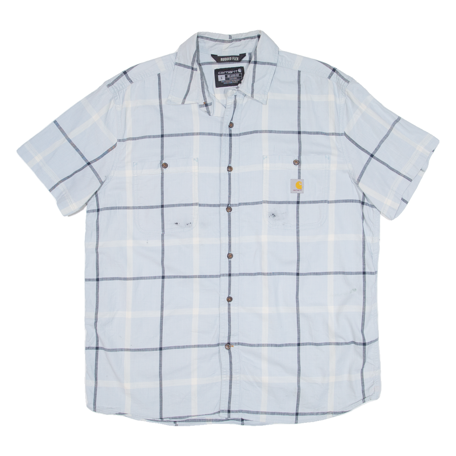 CARHARTT Relaxed Fit Mens Shirt Blue Check L Refurbished - N/A refurbished available on Cerqular