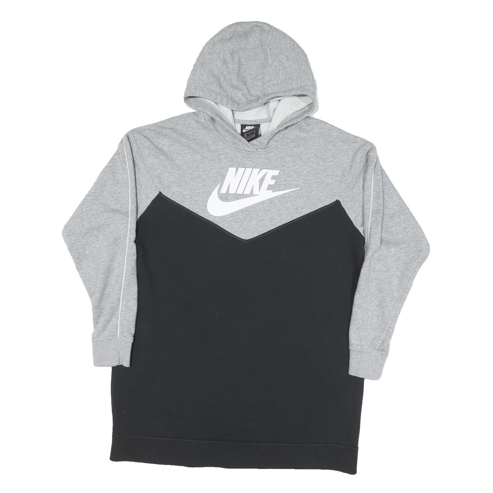 NIKE Mens Grey & Black Logo Pullover Hoodie M Sweatshirt Casual Sportswear Refurbished - N/A refurbished available on Cerqular