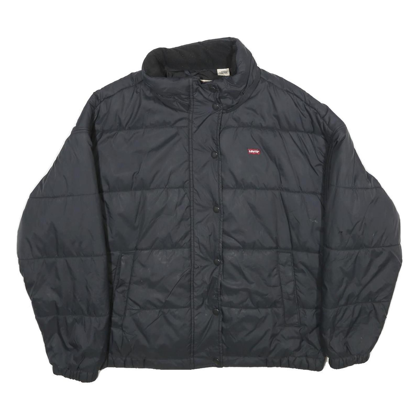 LEVI'S Womens Black Puffer Jacket M Polyamide Zip Casual Lightweight Quilted Refurbished - N/A refurbished available on Cerqular