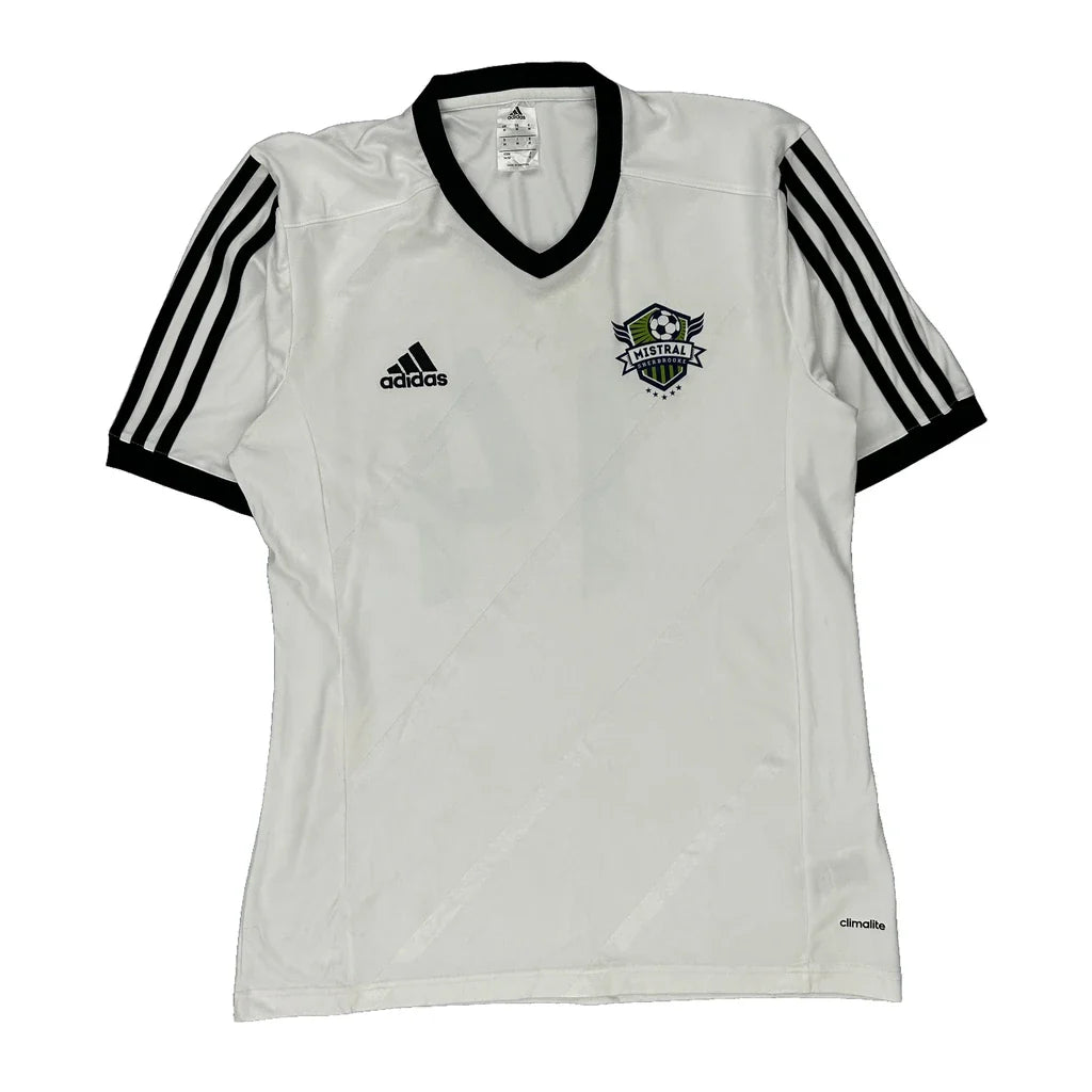 Mistral De Sherbrooke Adidas Football Shirt - Medium White Polyester Refurbished - Thrifted (note: this is a term often used to describe second- refurbished available on Cerqular