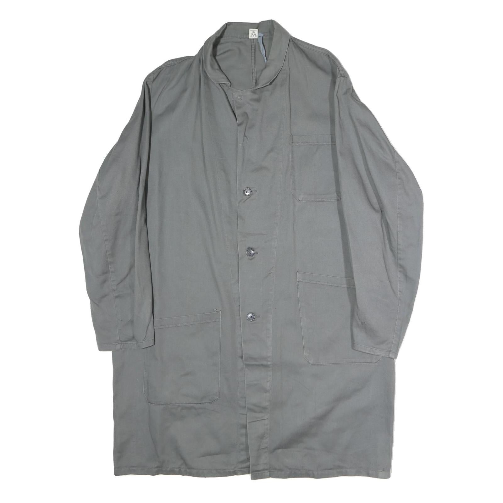 WORKER Mens Grey Cotton Blend Button Jacket XL Plain Workwear Durable Refurbished - N/A refurbished available on Cerqular