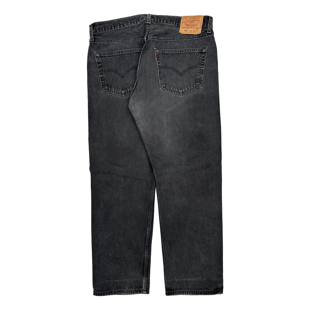 501 Levis Jeans - 36W 30L Grey Cotton Refurbished - Thrifted (note: this is a term often used to describe second- refurbished available on Cerqular