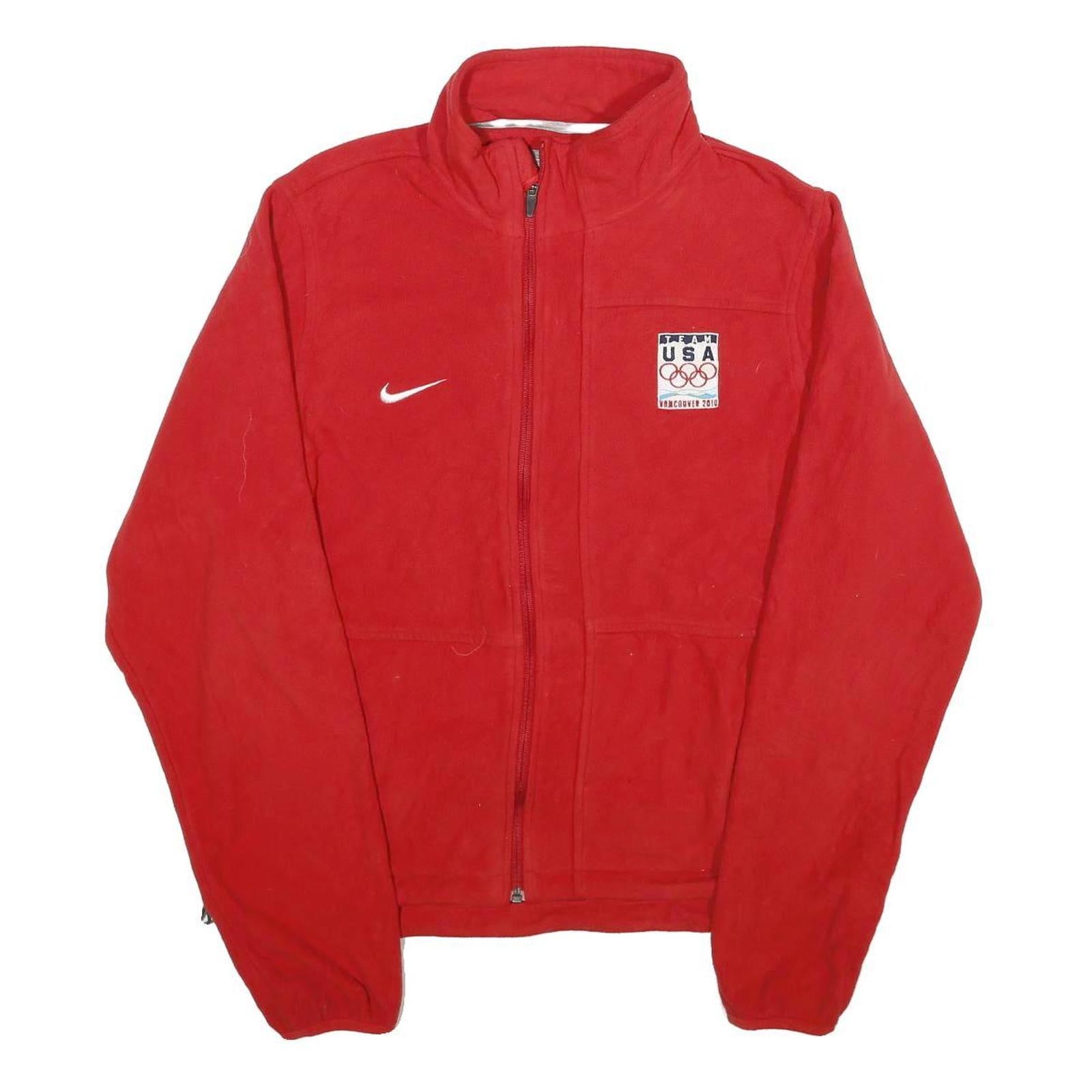 NIKE Mens Red Team USA Olympic Jacket M Polyester Zip Sportswear Refurbished - N/A refurbished available on Cerqular