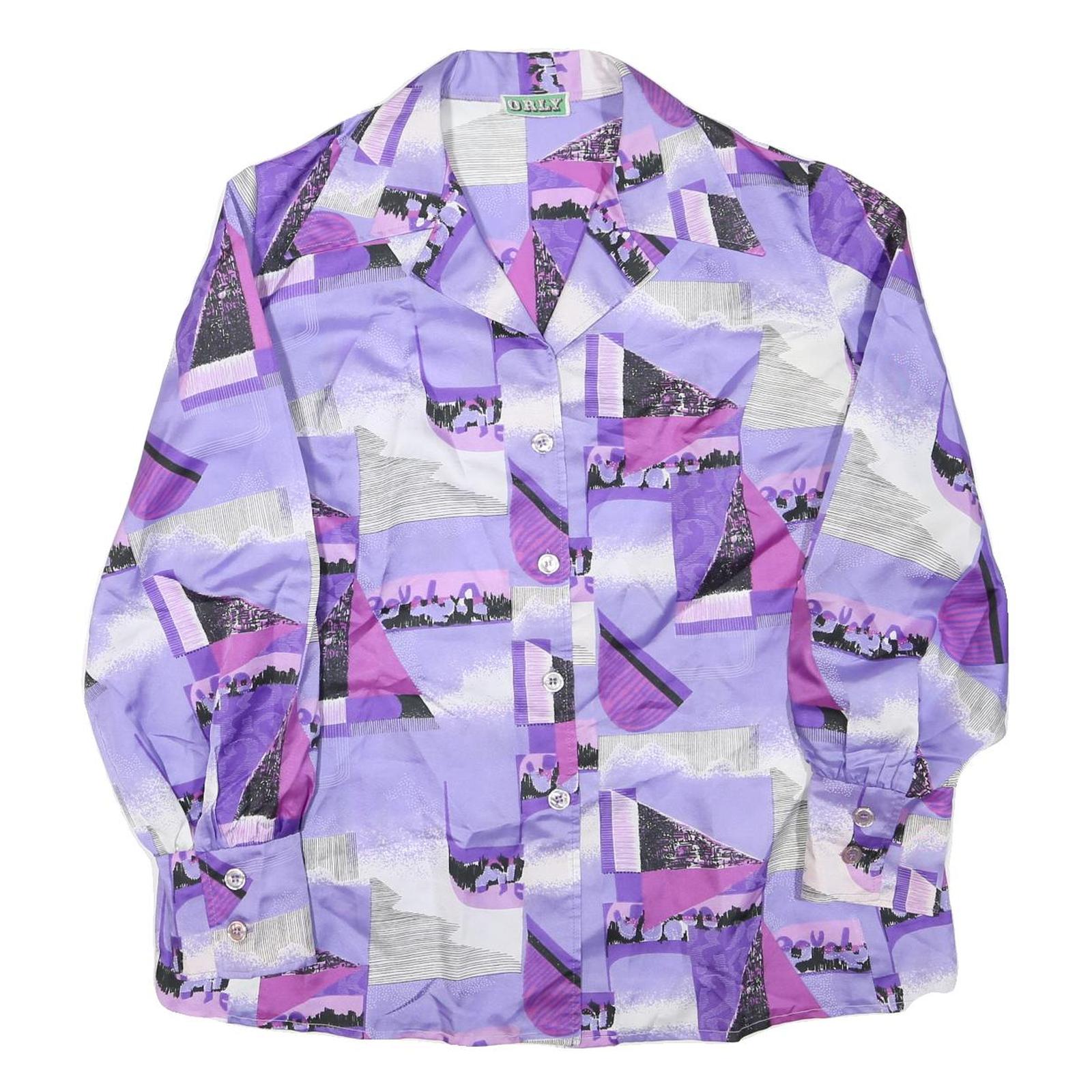ORLY Womens Purple & Pink Abstract Print Shirt XL Polyester Blend Refurbished - N/A refurbished available on Cerqular