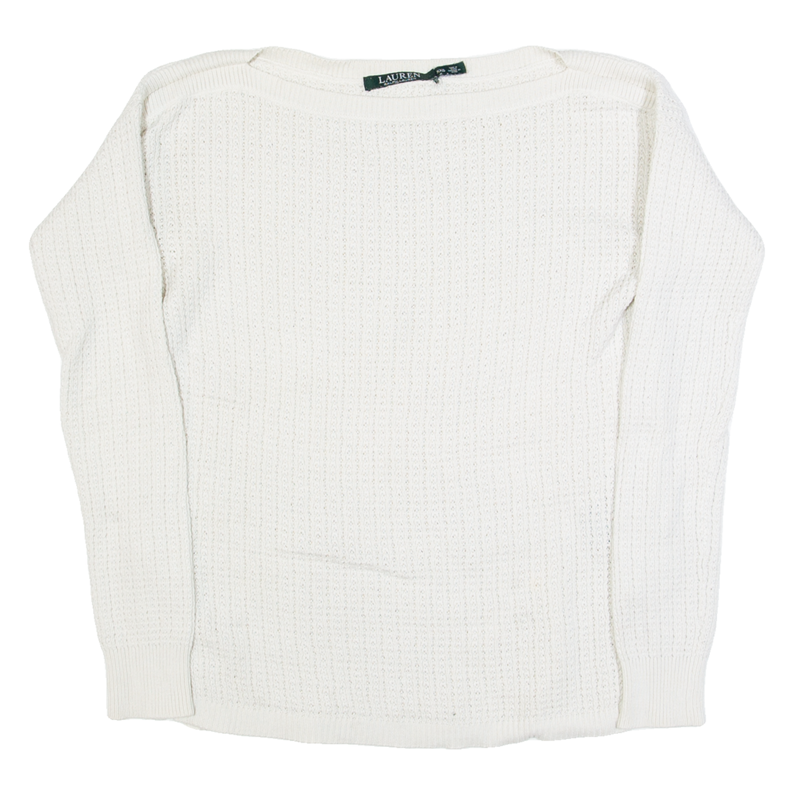 LAUREN RALPH LAUREN Womens Jumper Cream Tight Knit XXS Refurbished - N/A refurbished available on Cerqular