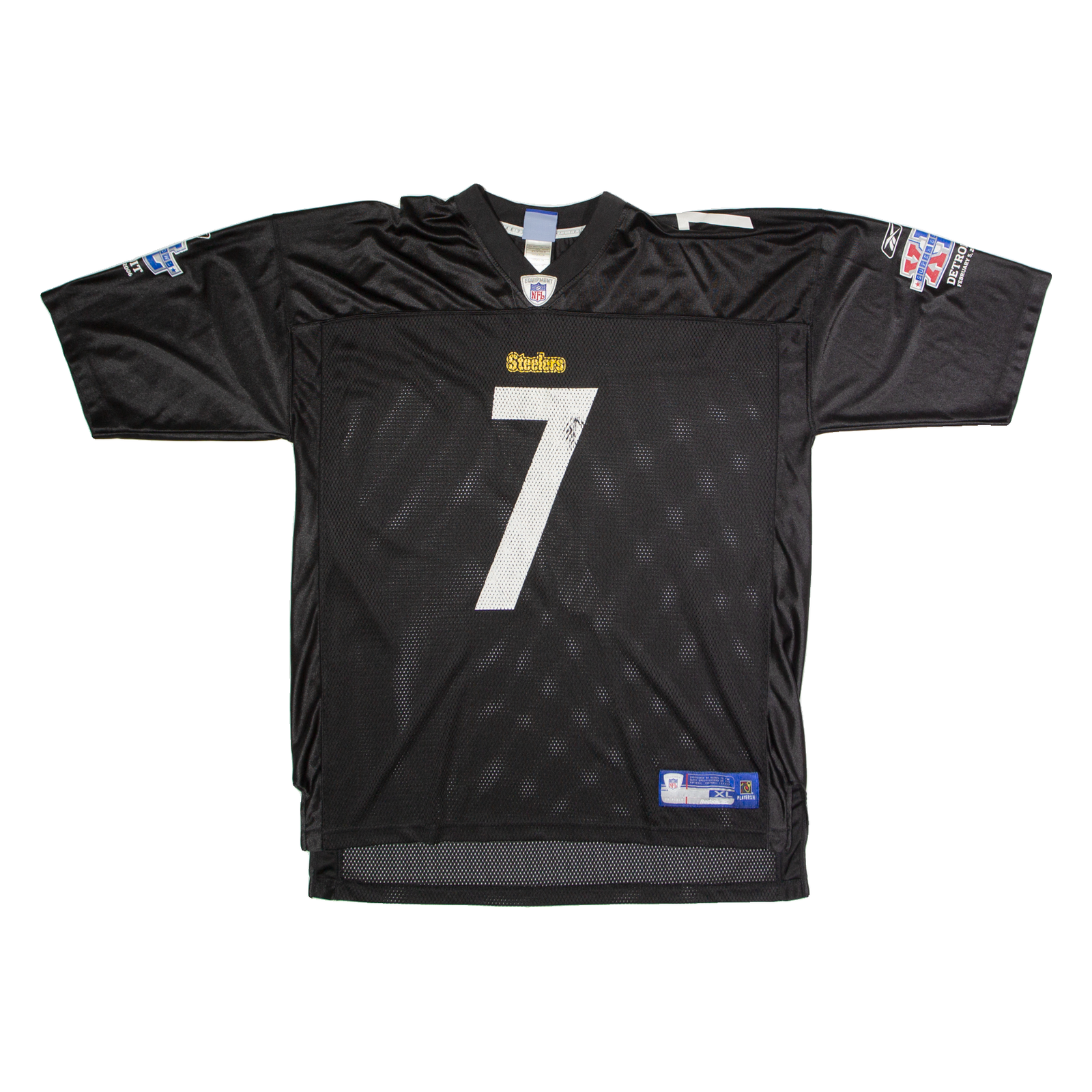 REEBOK Pittsburgh Steelers Home #7 Roethlisberger Super Bowl XIL Mens Jersey Black USA Nylon XL Refurbished - N/A refurbished available on Cerqular