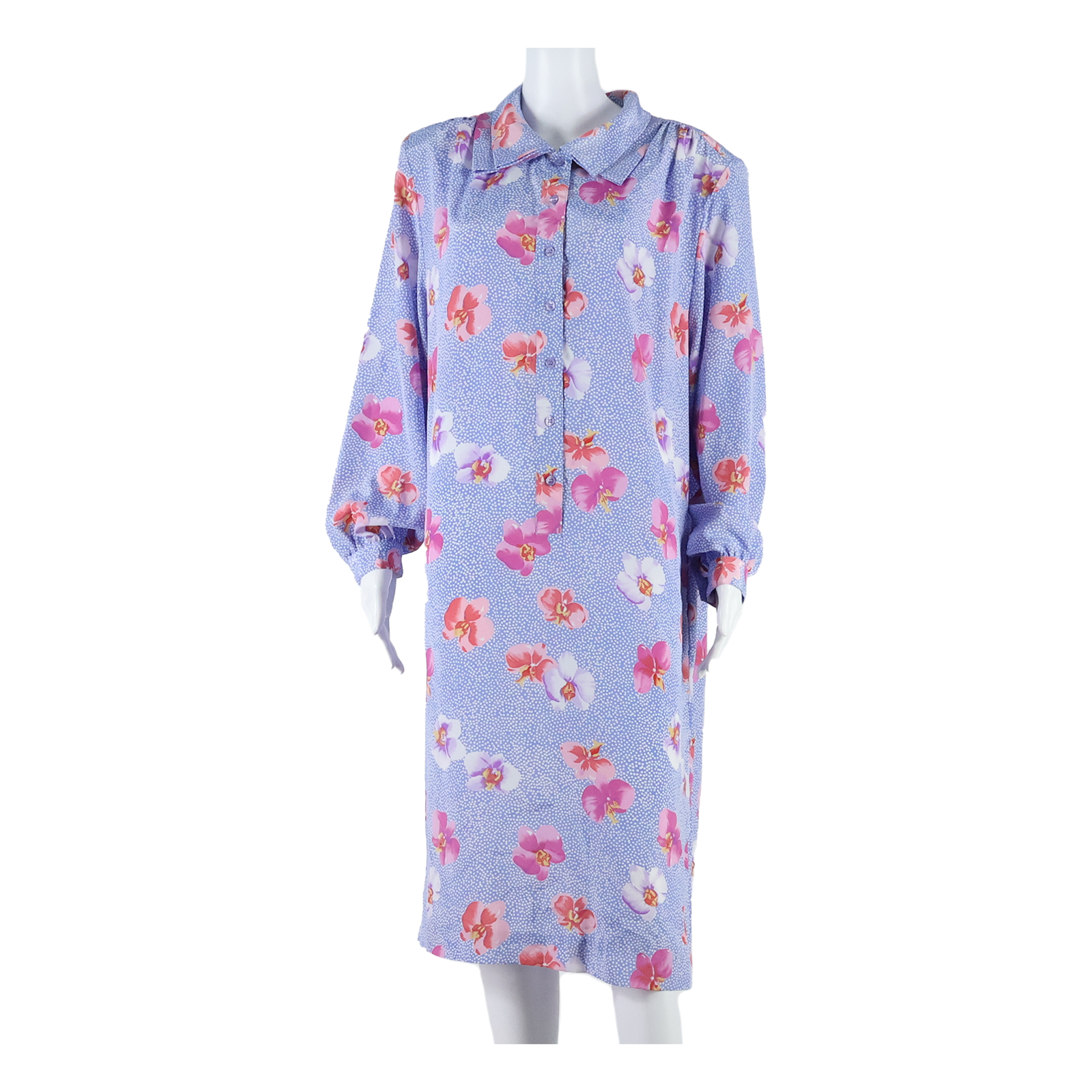 SCHRADER Womens Shift Dress Purple Floral Long Sleeve Midi UK 14 Refurbished - N/A refurbished available on Cerqular