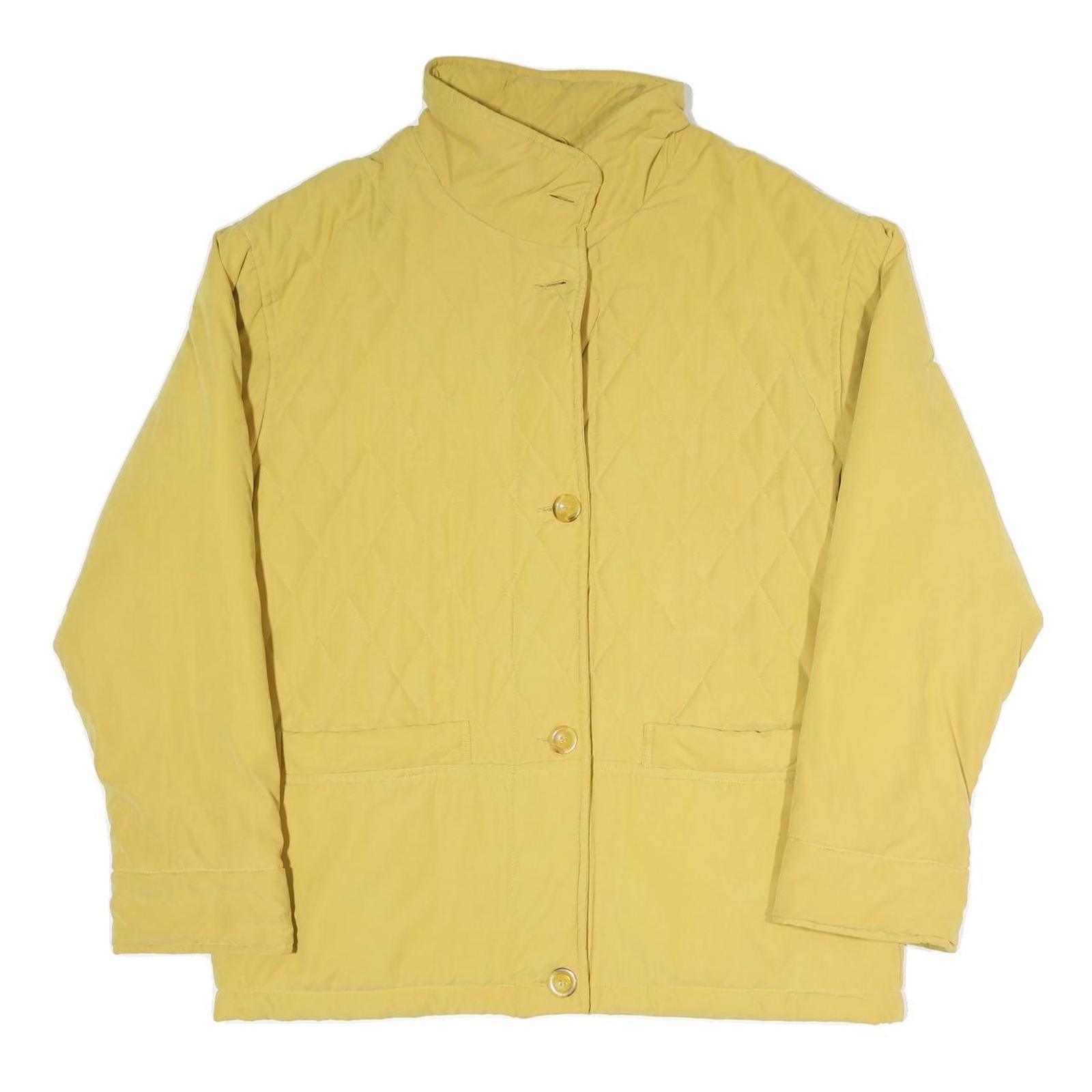 CITYLIFE Womens Yellow Quilted Button Jacket XL Polyester Blend Classic Refurbished - N/A refurbished available on Cerqular