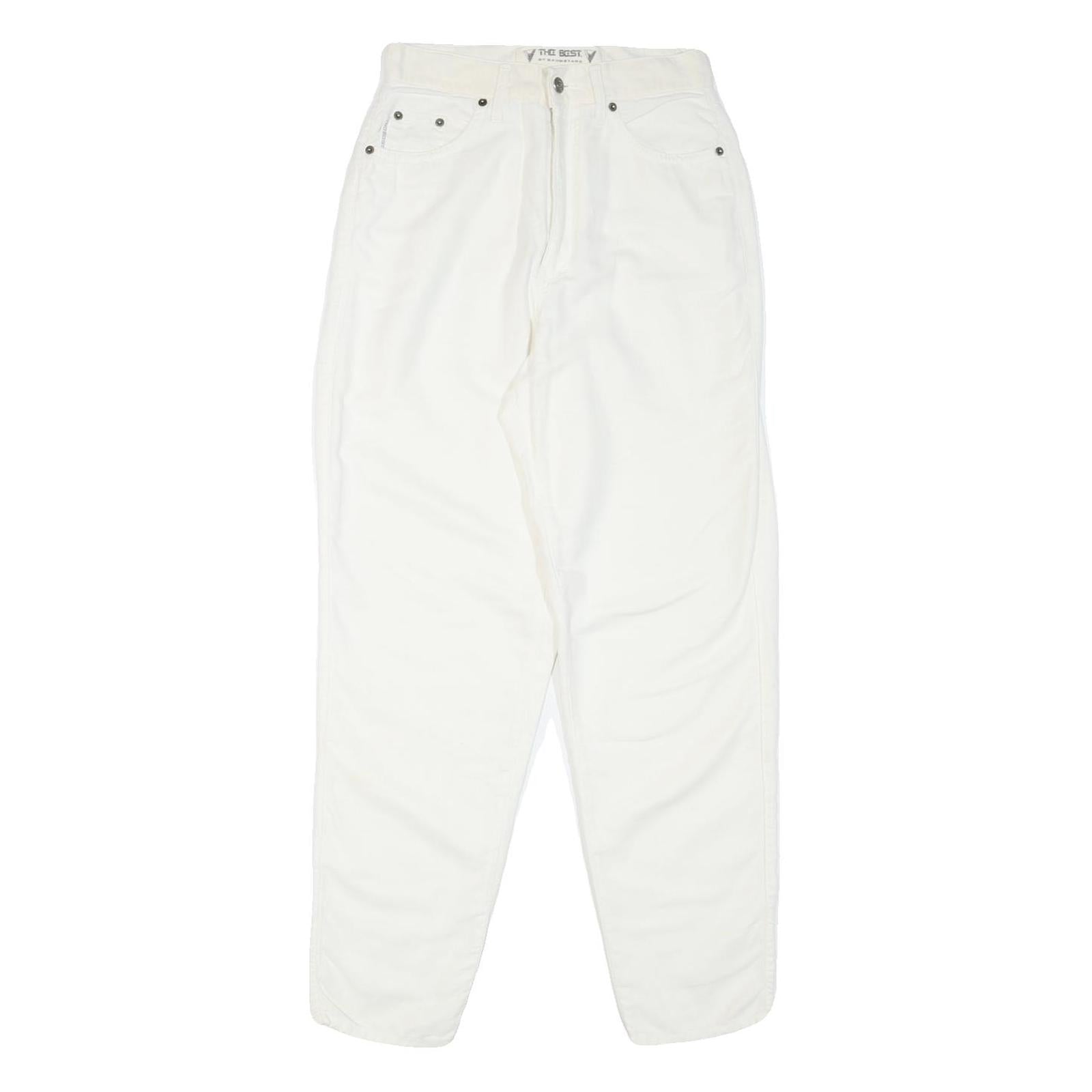 THE BEST Womens Cotton Blend White Regular Fit Straight Trousers W28 L30 Refurbished - N/A refurbished available on Cerqular