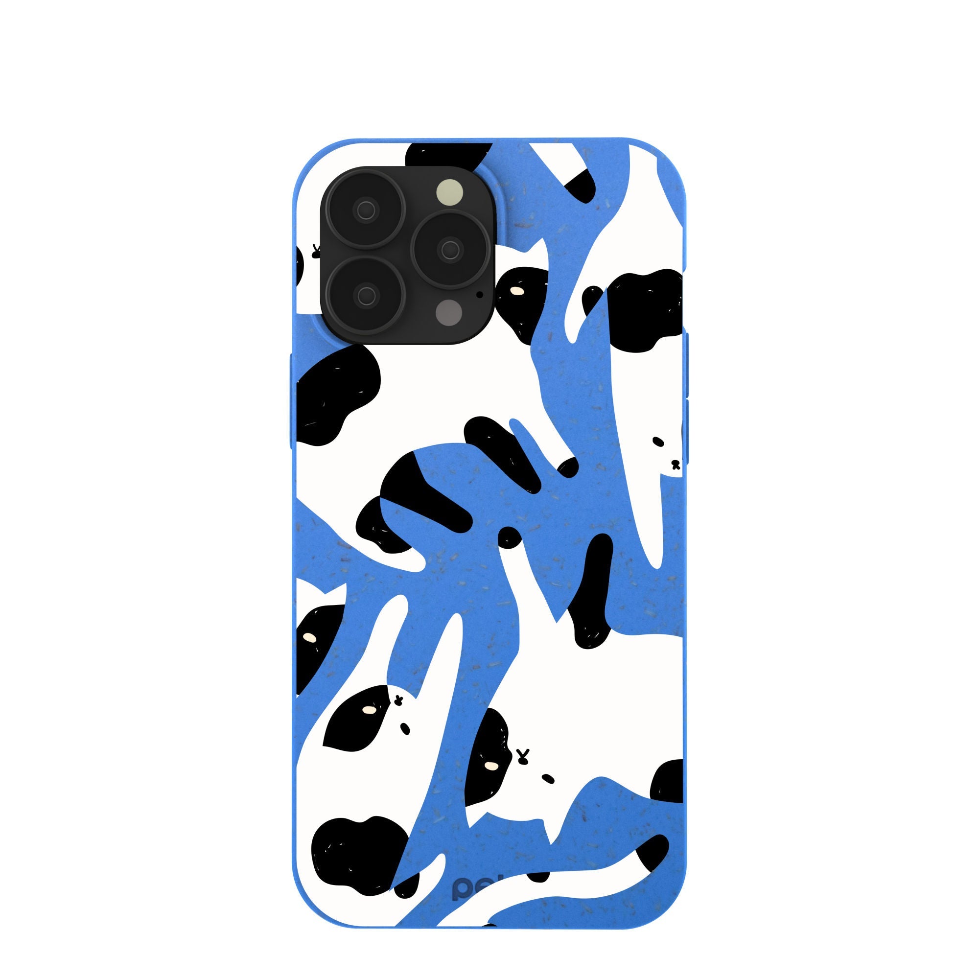 Electric Blue Cat Cow iPhone 13 Pro Max Case Refurbished - Pela Case refurbished available on Cerqular