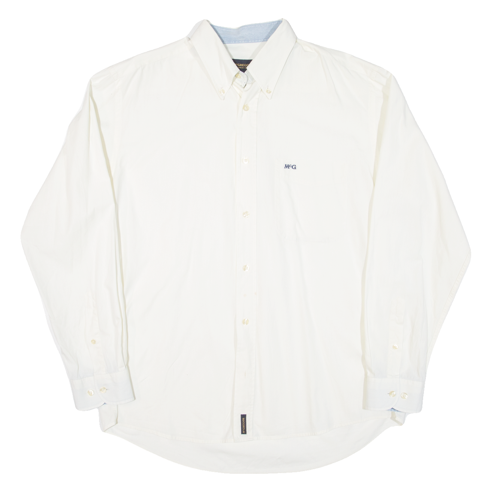 MCGREGOR Mens Plain Shirt White Long Sleeve L Refurbished - N/A refurbished available on Cerqular