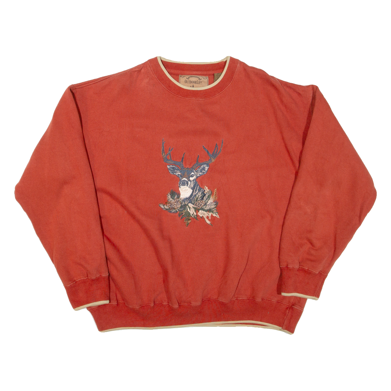 OUTDOOR LIFE Deer Mens Sweatshirt Orange L Refurbished - N/A refurbished available on Cerqular