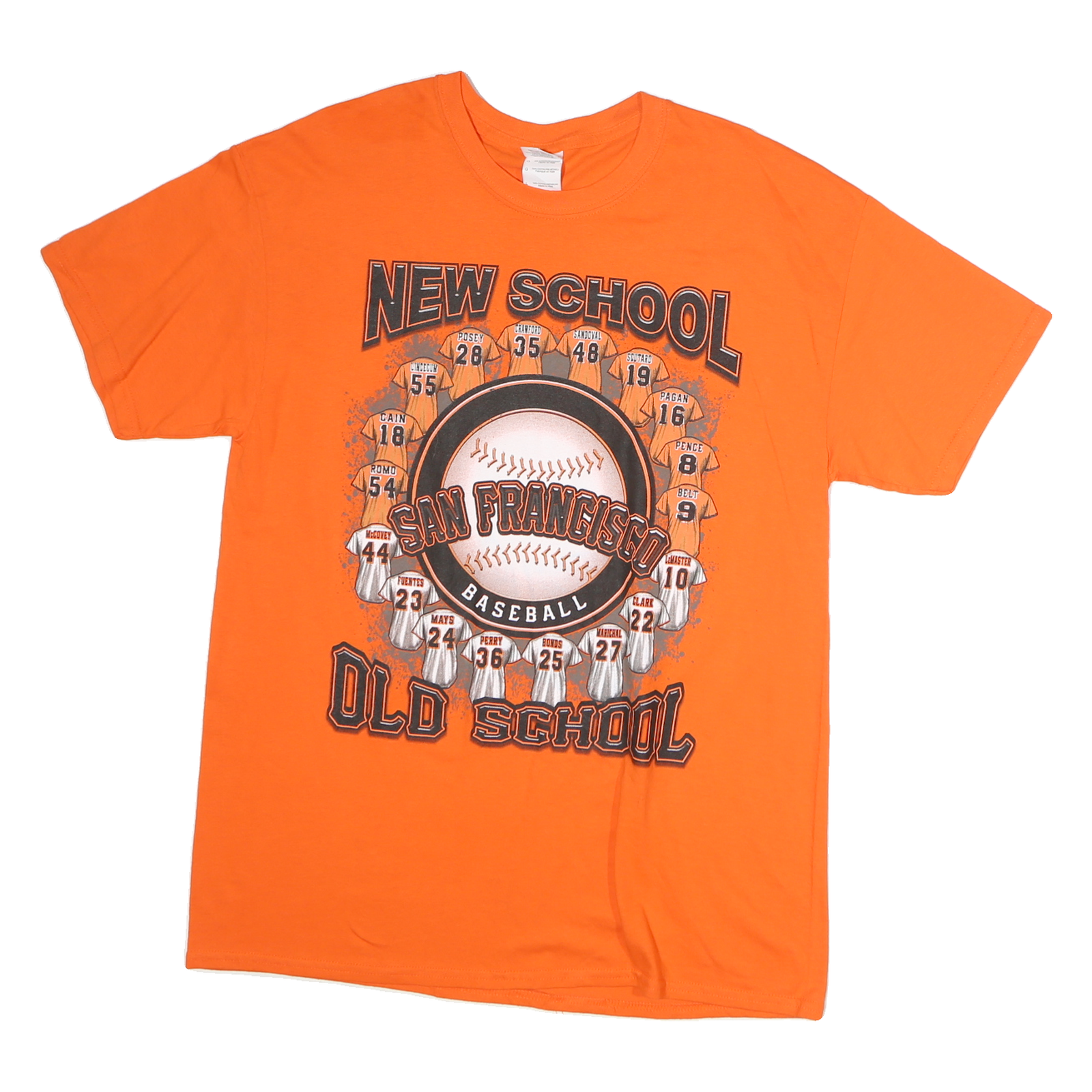 GILDAN Mens Orange San Francisco Baseball Graphic T-Shirt L Short Sleeve Crew Refurbished - N/A refurbished available on Cerqular
