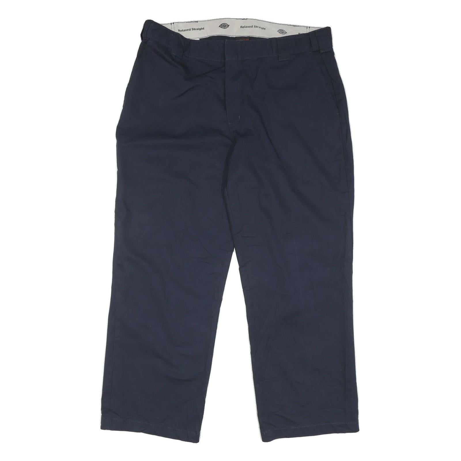 DICKIES Mens Cotton Blend Navy Relaxed Straight Trousers W39 L29 Workwear Refurbished - N/A refurbished available on Cerqular