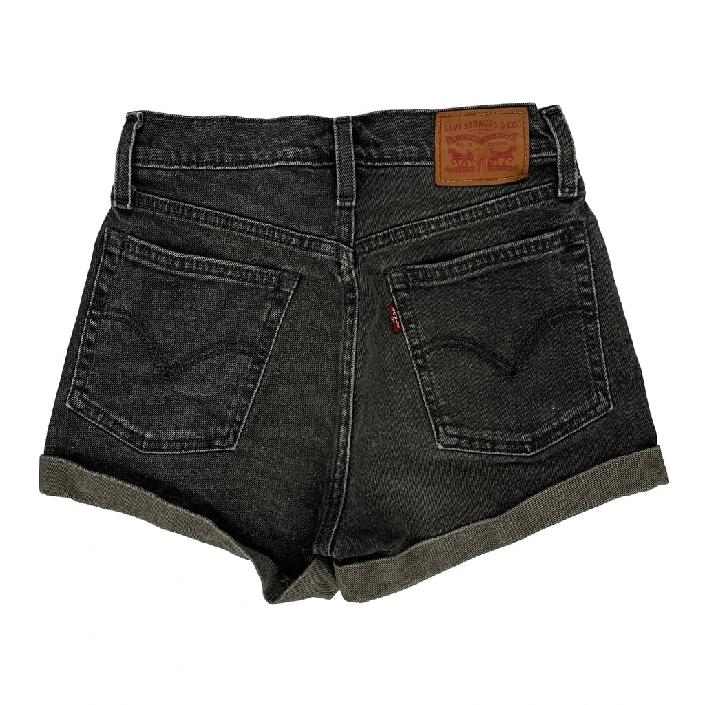 Levis Denim Shorts - 24W UK 4 Black Denim Refurbished - Thrifted (note: this is a term often used to describe second- refurbished available on Cerqular