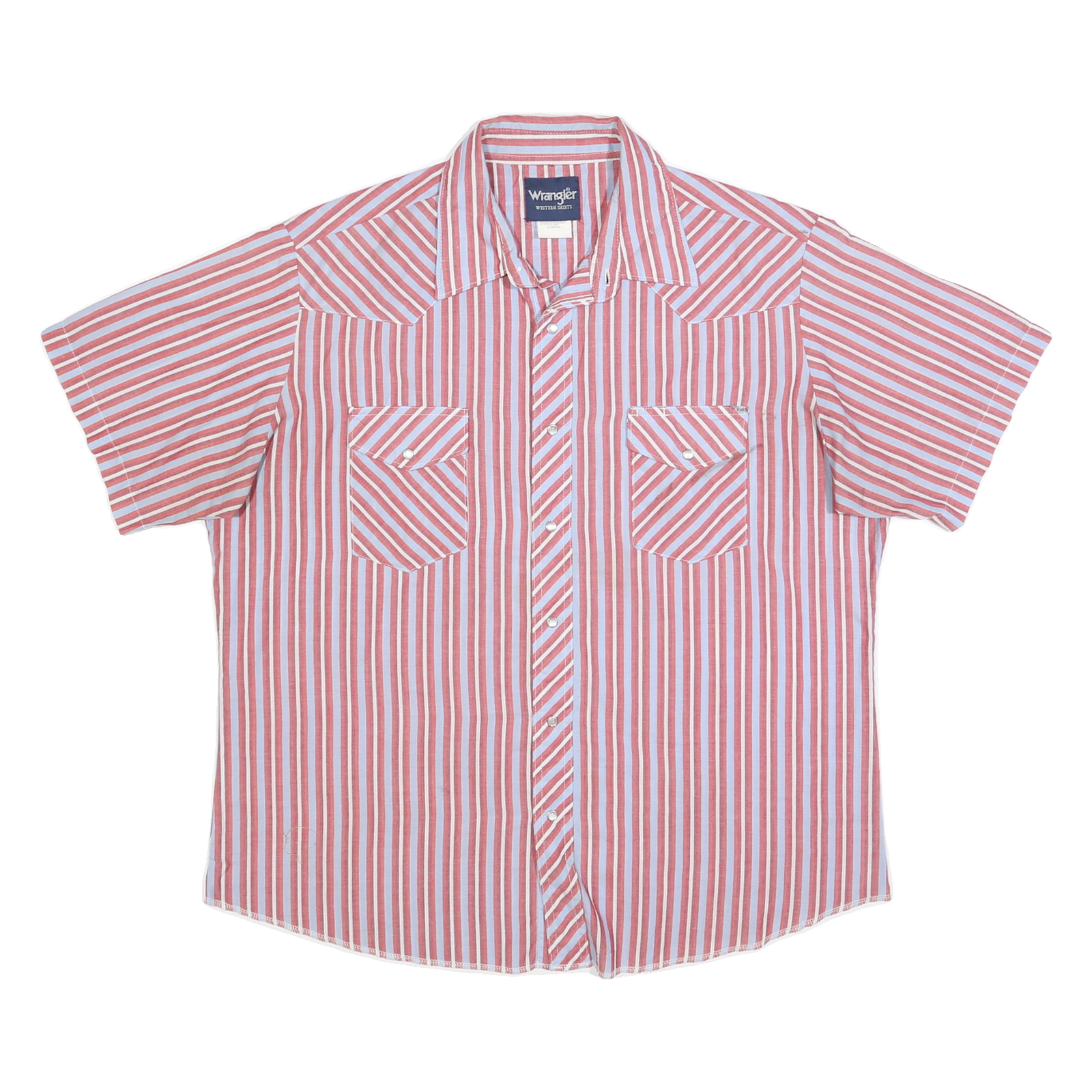 WRANGLER Mens Red & White Striped Western Shirt XL Casual Cotton Blend Refurbished - N/A refurbished available on Cerqular