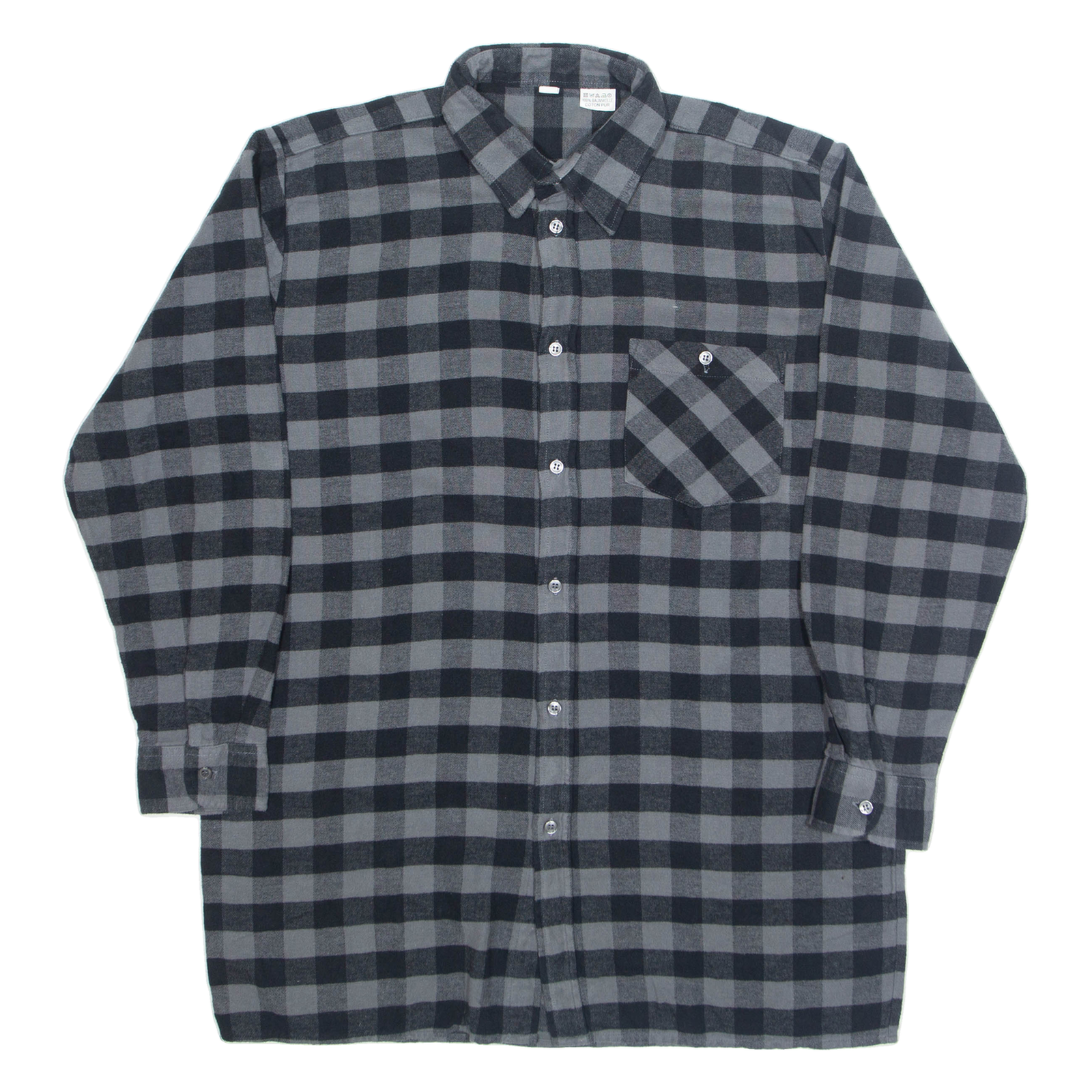Mens Shirt Grey Check Long Sleeve L Refurbished - N/A refurbished available on Cerqular