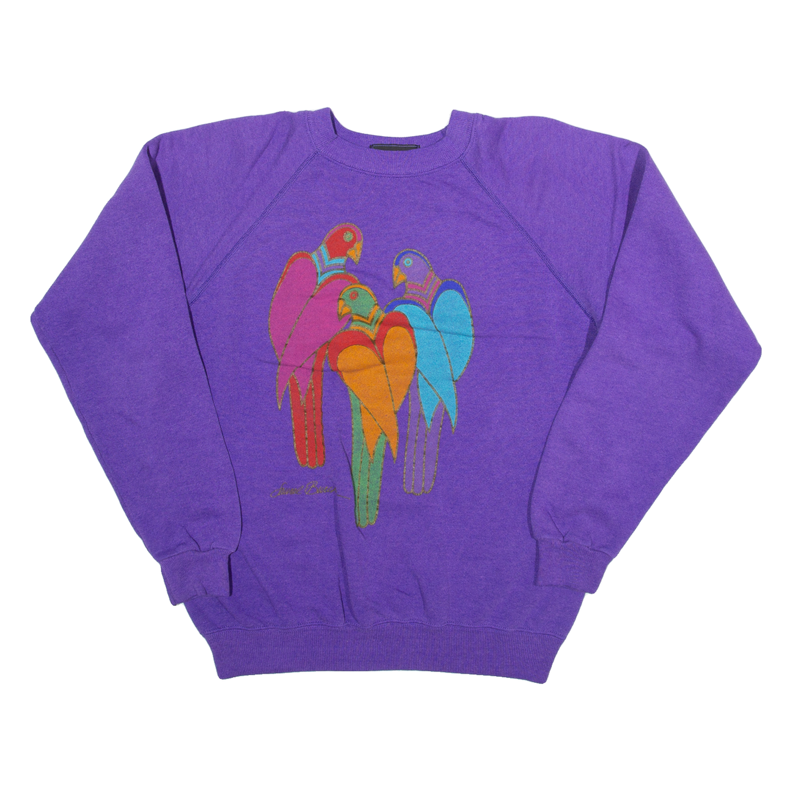 Bird Print Womens Sweatshirt Purple M Refurbished - N/A refurbished available on Cerqular
