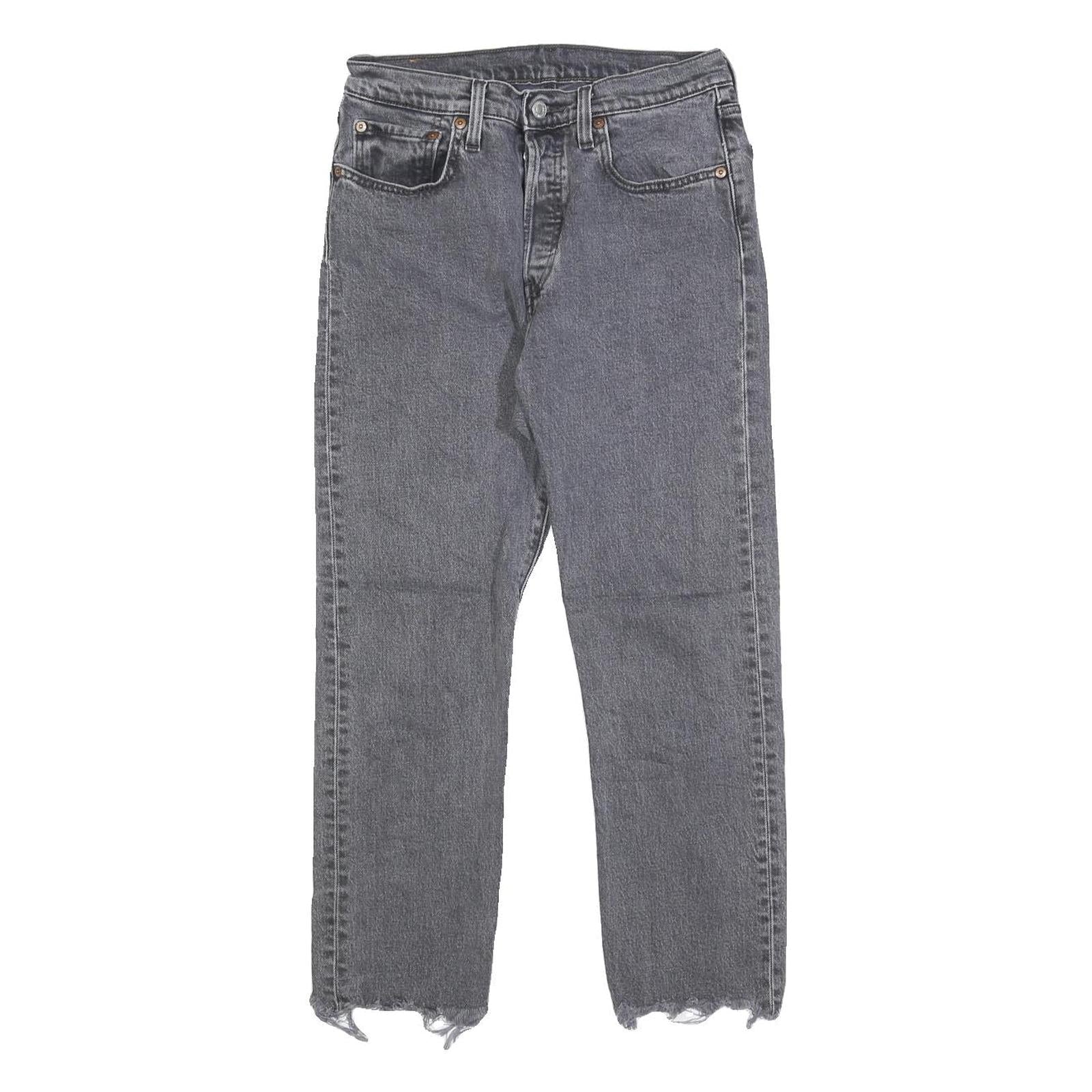 LEVI'S 501 Womens Jeans Blue Regular Straight Denim Medium W27 L23 Raw Edge Refurbished - N/A refurbished available on Cerqular
