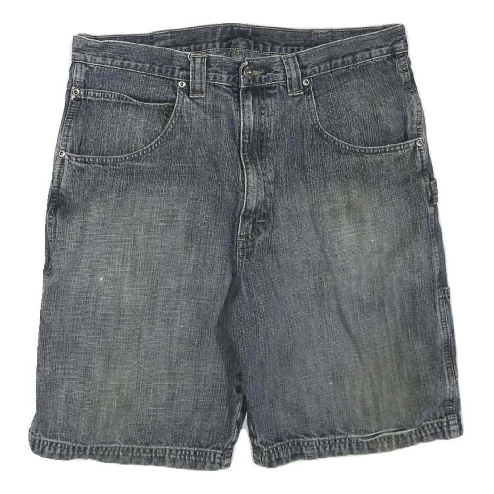 WRANGLER Mens Denim Blue Cargo Shorts L W36 Workwear Cotton Blend Refurbished - N/A refurbished available on Cerqular