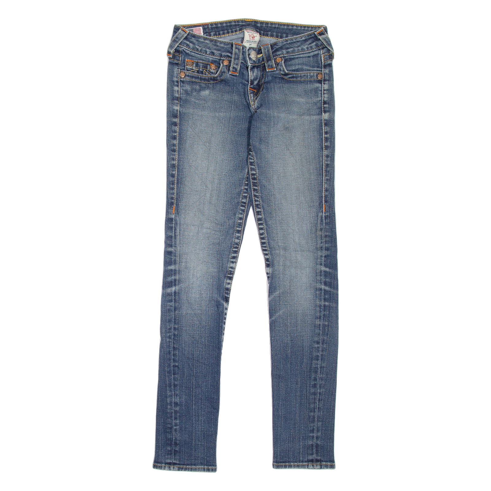 TRUE RELIGION Stella Womens Jeans Blue Slim Skinny Stone Wash W24 L29 Refurbished - N/A refurbished available on Cerqular