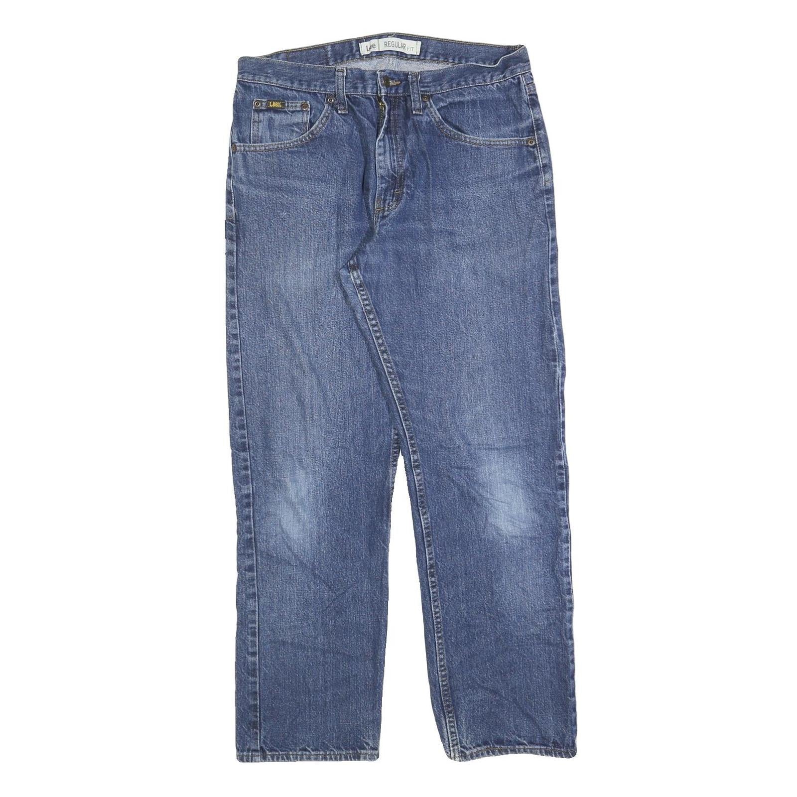 LEE Mens Regular Fit Blue Denim Jeans Cotton Blend W32 L30 Classic Zip Pocket Refurbished - N/A refurbished available on Cerqular
