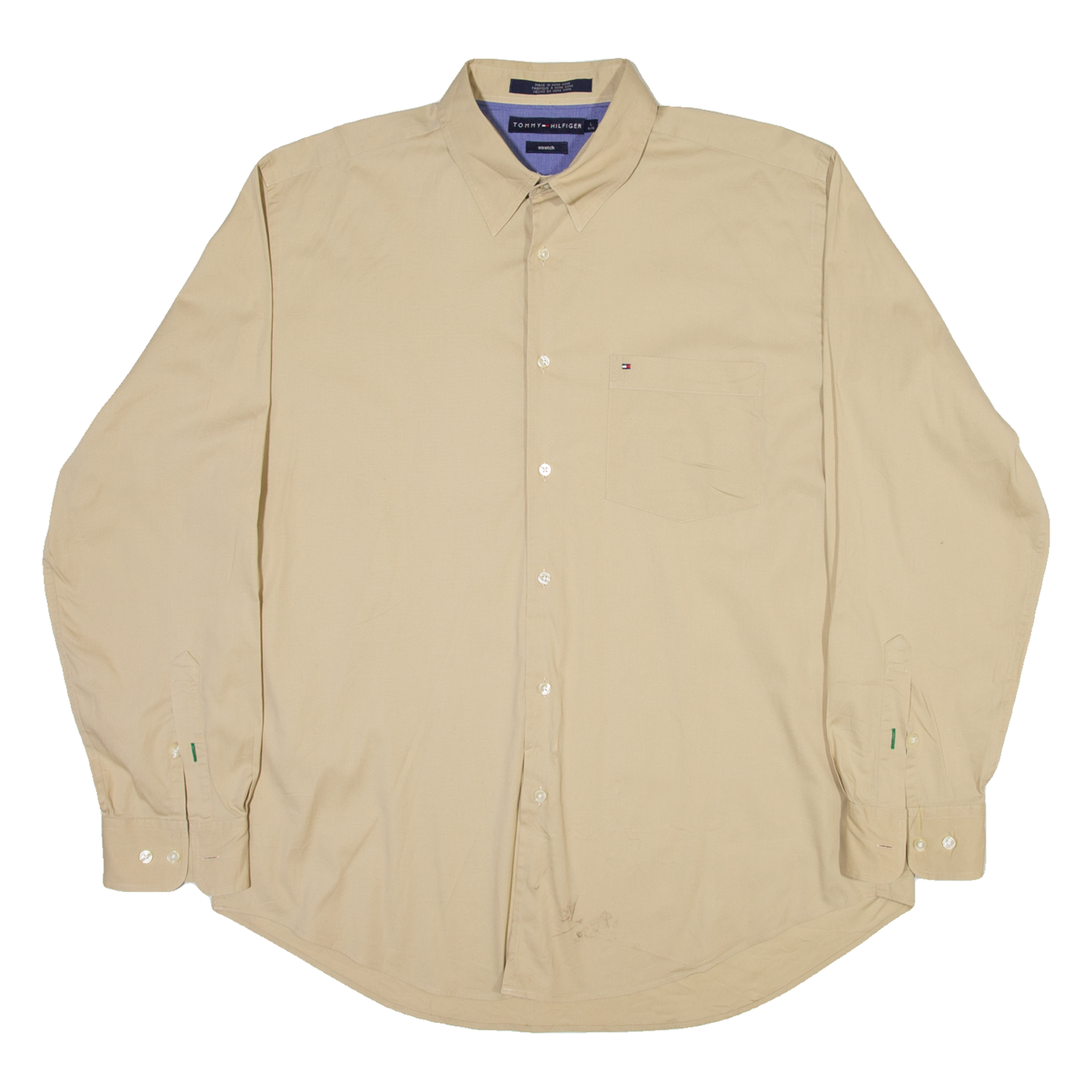 TOMMY HILFIGER Mens Plain Shirt Brown Long Sleeve L Refurbished - N/A refurbished available on Cerqular