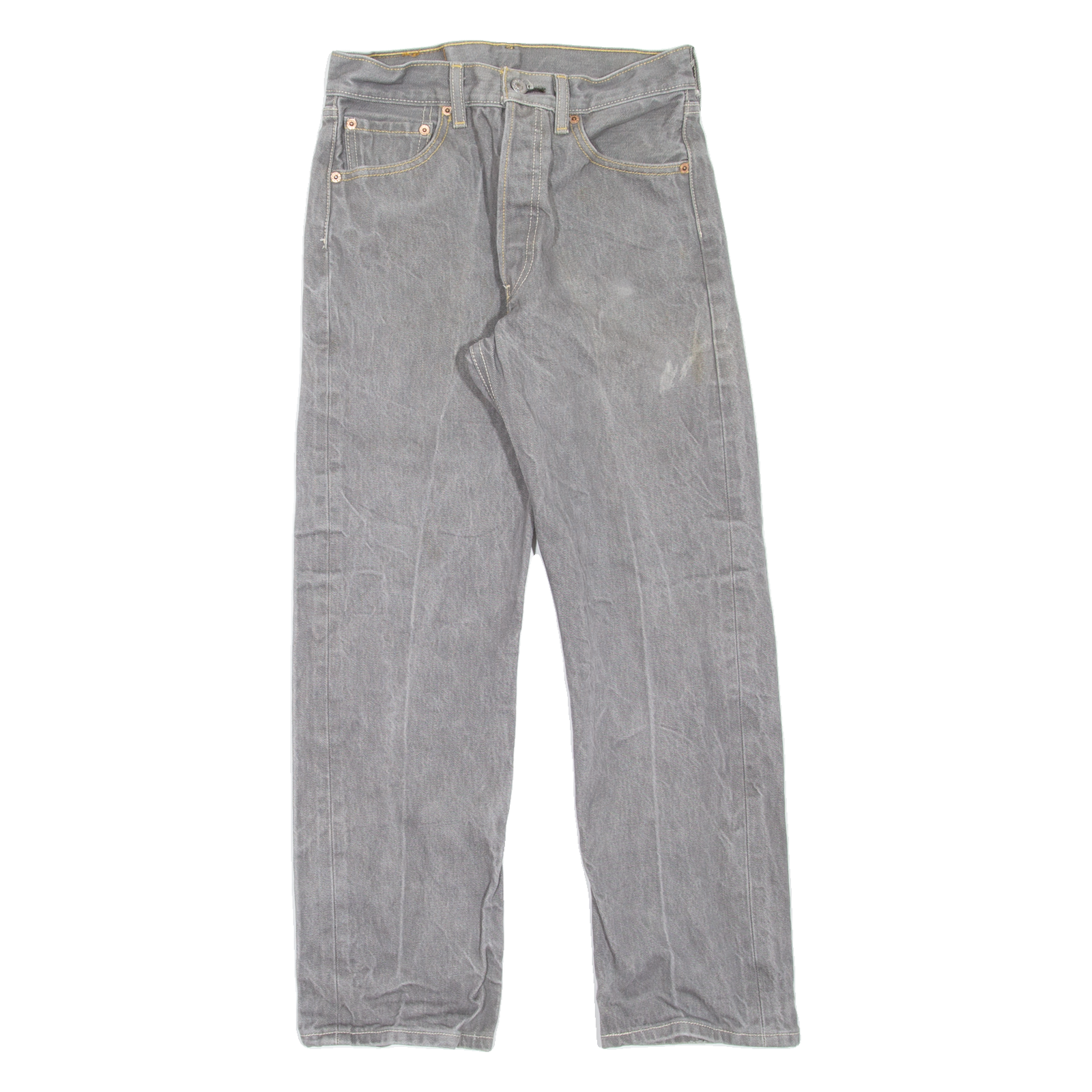 LEVI'S 501 Jeans Mens Grey Regular Straight W26 L27 Refurbished - N/A refurbished available on Cerqular