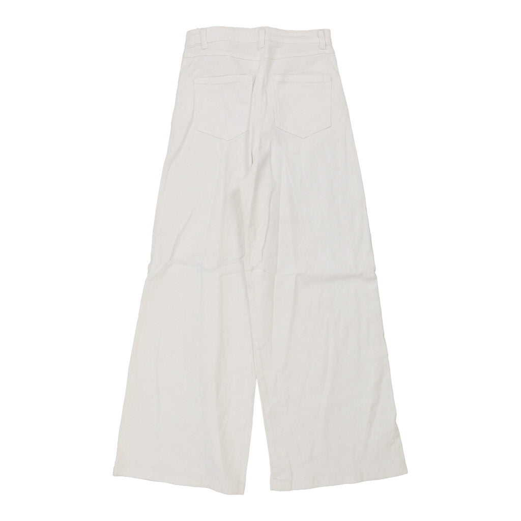 Unbranded Wide Leg Trousers - Medium White Cotton Refurbished - Thrifted (note: this is a term often used to describe second- refurbished available on Cerqular