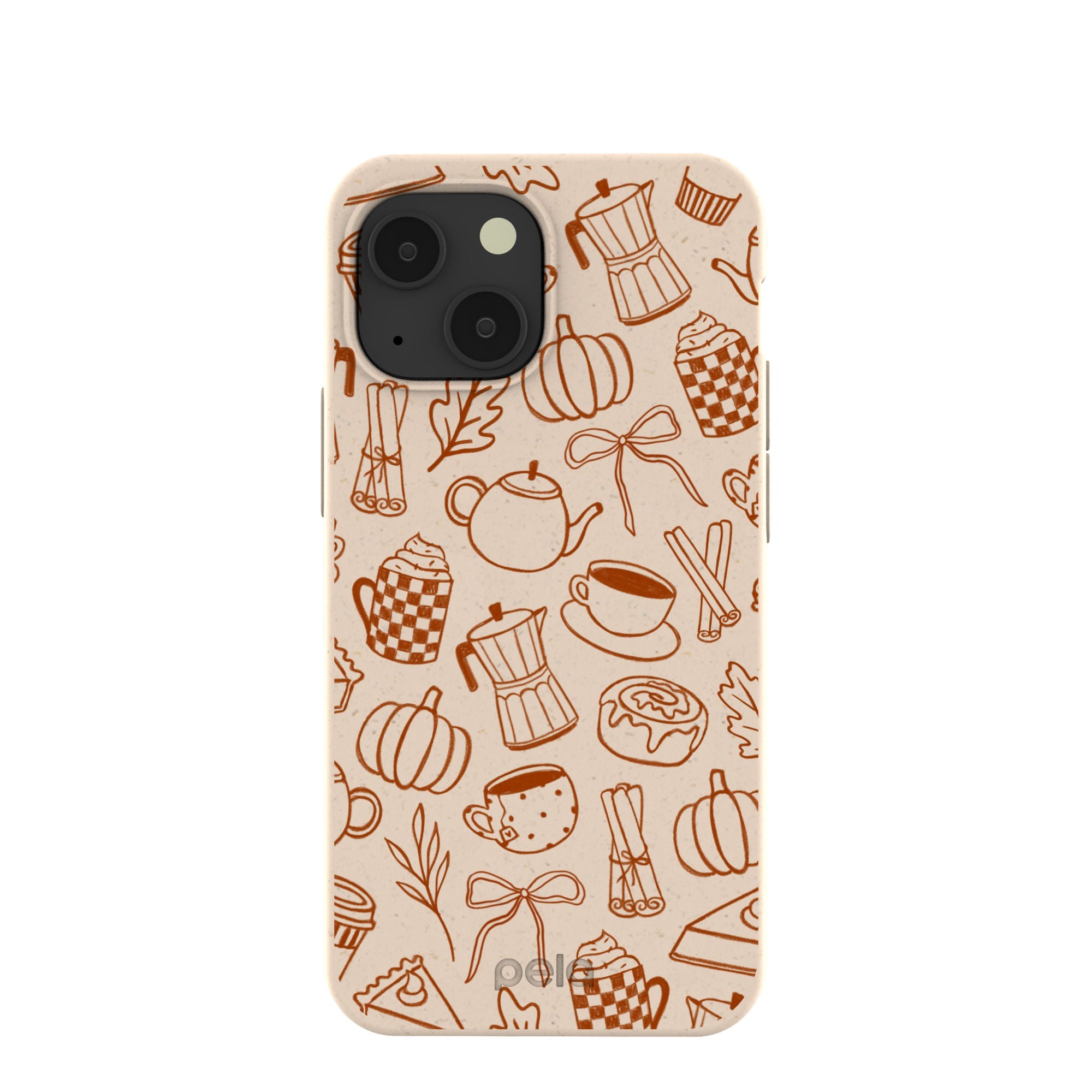 Seashell Pumpkin Spice iPhone 13 Mini Case Refurbished - Pela Case refurbished available on Cerqular