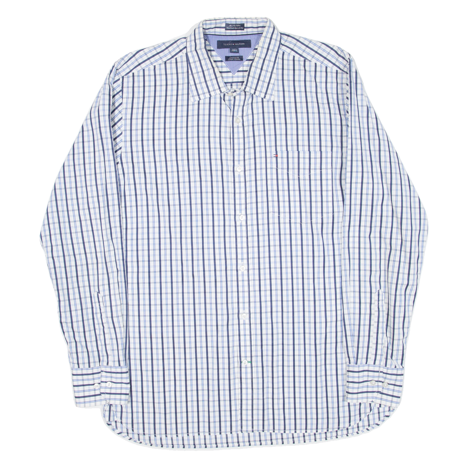 TOMMY HILFIGER Custom Fit Mens Shirt Blue Check Long Sleeve L Refurbished - N/A refurbished available on Cerqular
