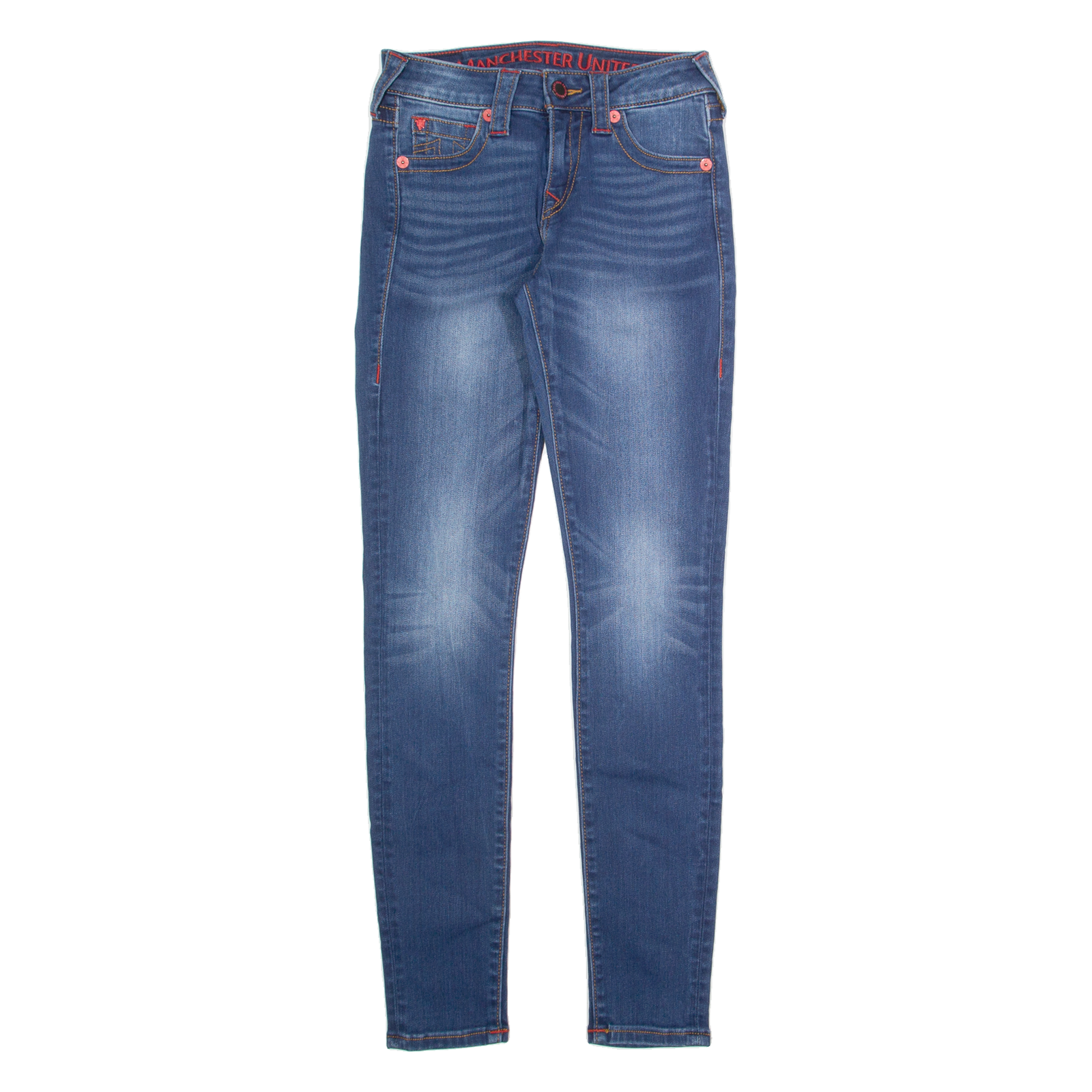 TRUE RELIGION Manchester United Womens Jeans Blue Slim Skinny W26 L30 Refurbished - N/A refurbished available on Cerqular