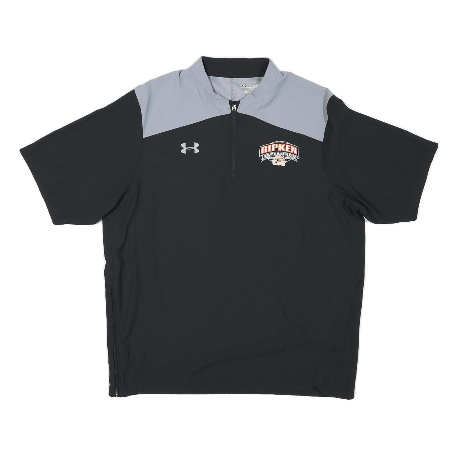 UNDER ARMOUR Mens Black & Grey Ripken Experience T-Shirt L Short Sleeve Zip Neck Refurbished - N/A refurbished available on Cerqular