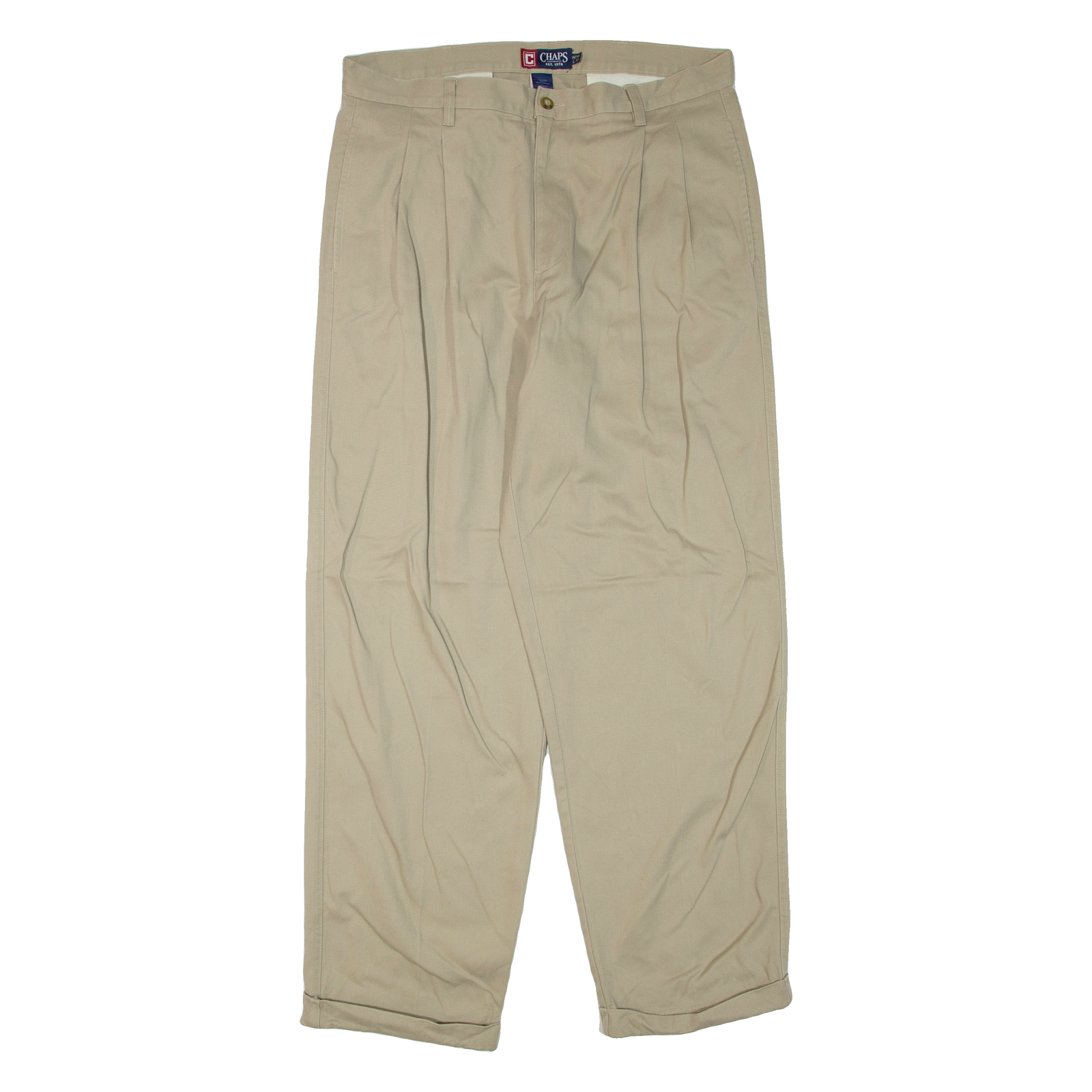 CHAPS Mens Trousers Beige Regular Tapered W36 L32 Refurbished - N/A refurbished available on Cerqular