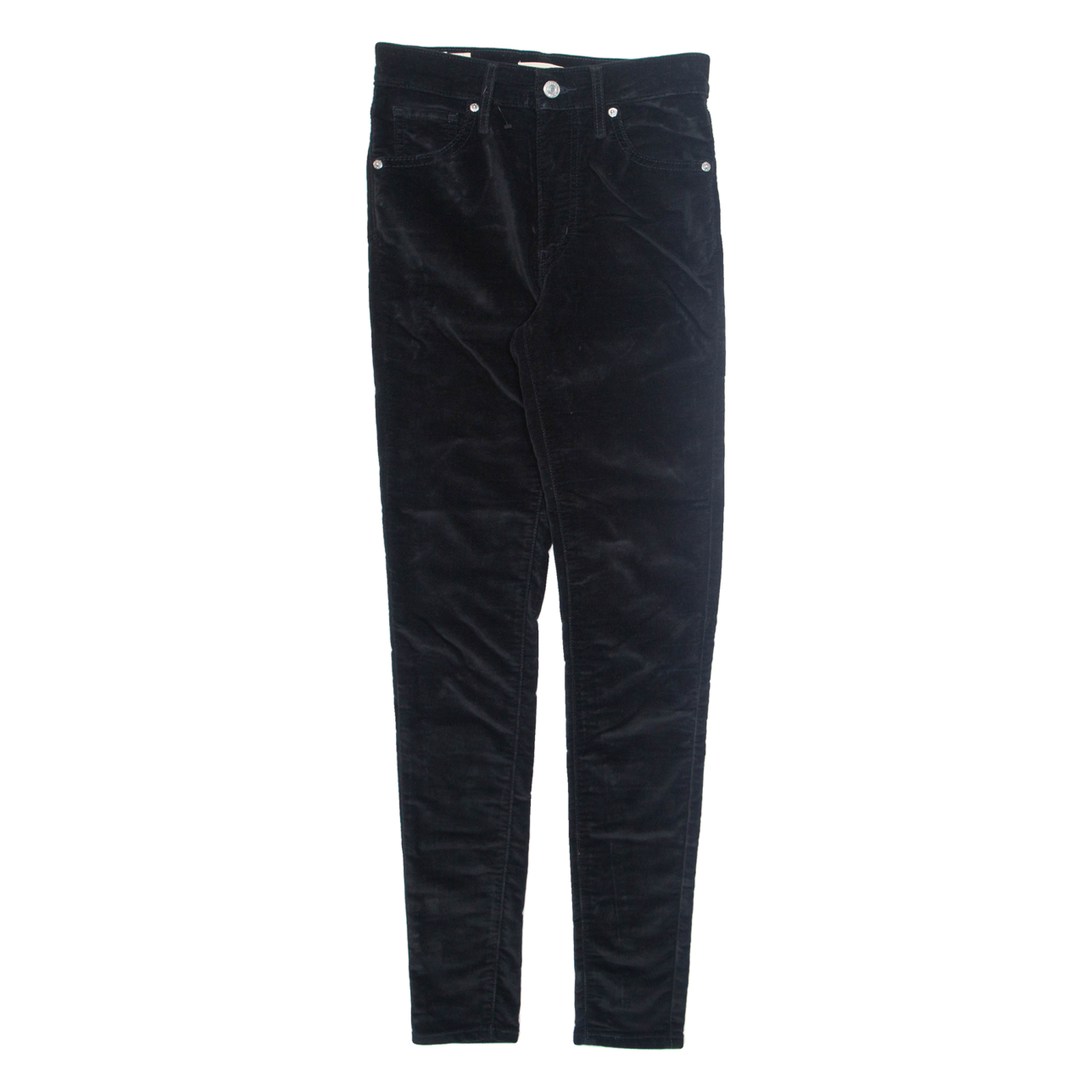 LEVI'S Womens Velvet Trousers Black Slim Tapered W25 L29 Refurbished - N/A refurbished available on Cerqular