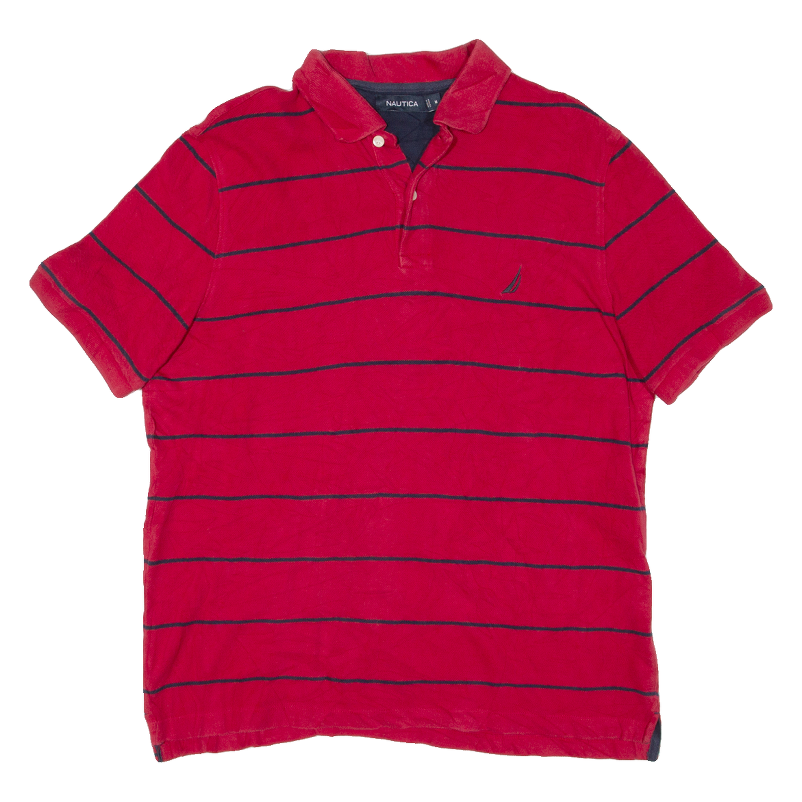 NAUTICA Mens Polo Shirt Red Striped M Refurbished - N/A refurbished available on Cerqular