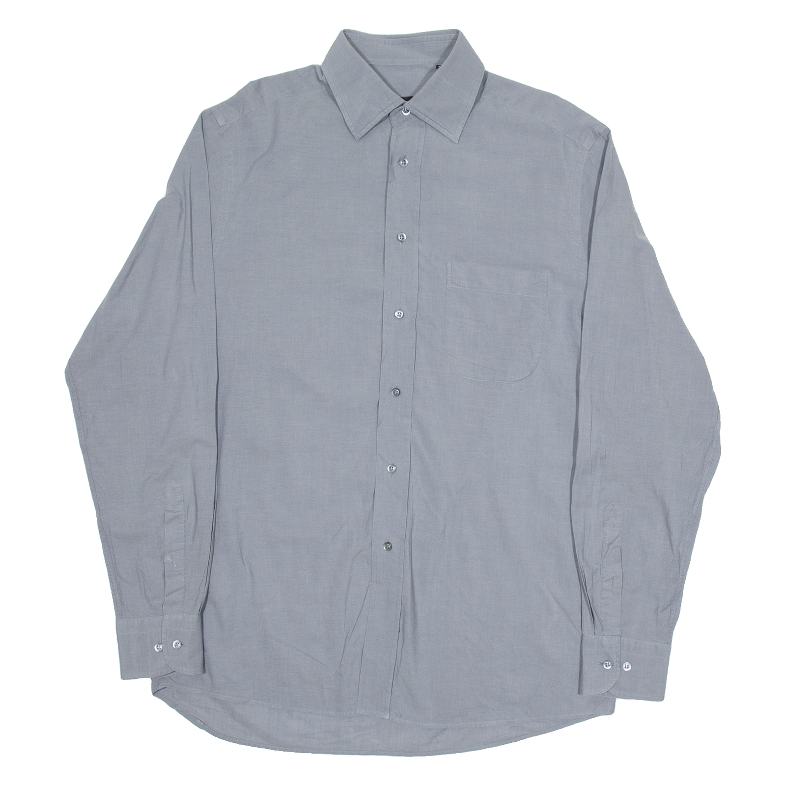 BOSS Mens Plain Shirt Grey Long Sleeve M Refurbished - N/A refurbished available on Cerqular