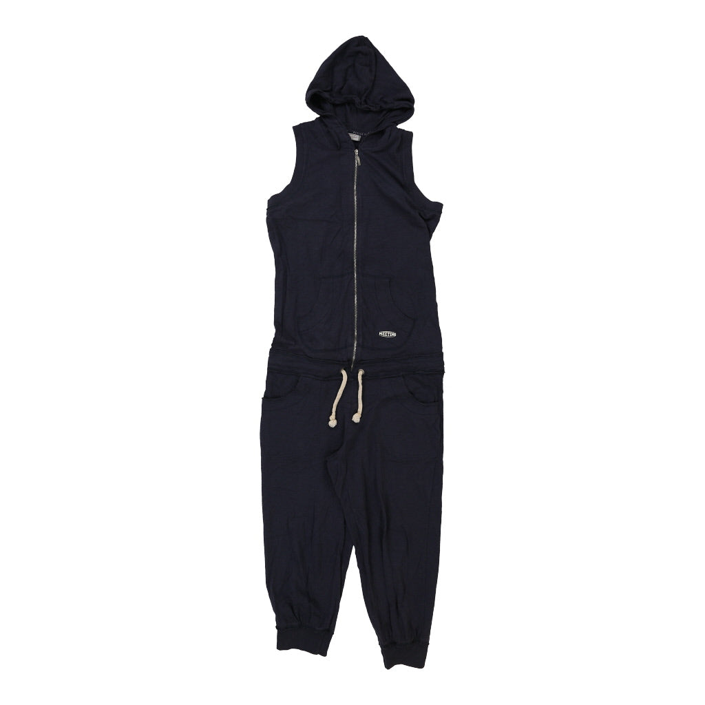Meeting Jumpsuit - Small Navy Cotton Refurbished - Thrifted (note: this is a term often used to describe second- refurbished available on Cerqular