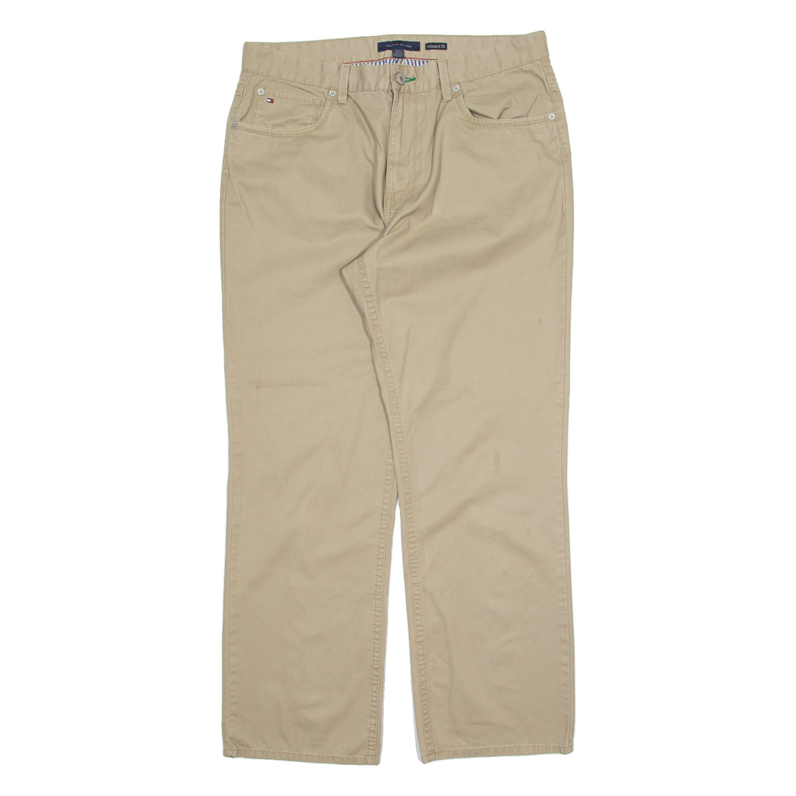TOMMY HILFIGER Mens Trousers Beige Relaxed Straight W36 L32 Refurbished - N/A refurbished available on Cerqular