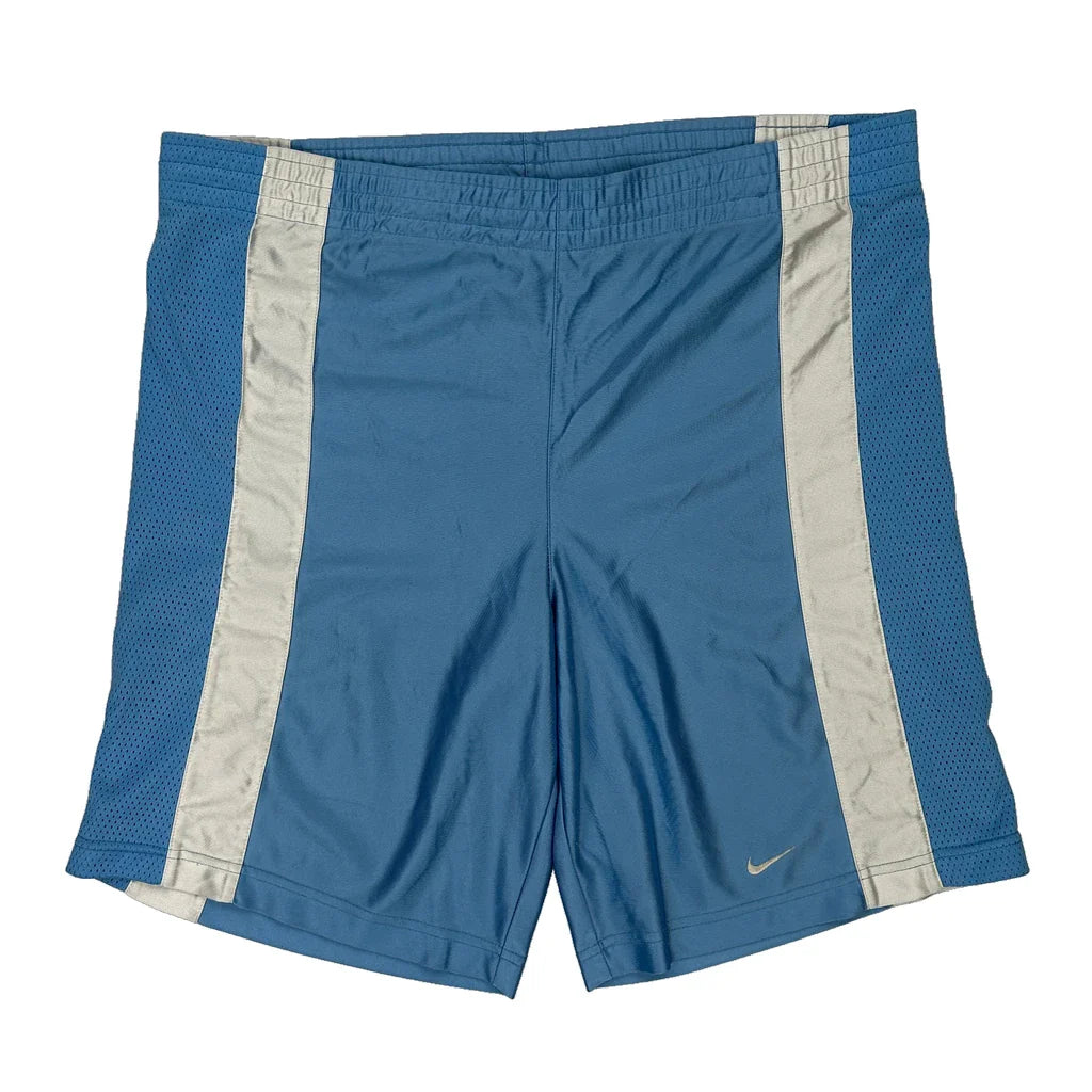 Nike Sport Shorts - Small Blue Polyester Refurbished - Thrifted (note: this is a term often used to describe second- refurbished available on Cerqular