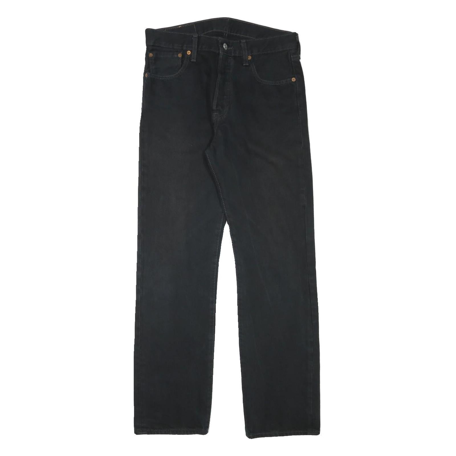 LEVI'S 501 Mens Black Regular Regular Straight Denim W29 L29 Classic Button Fly Refurbished - N/A refurbished available on Cerqular