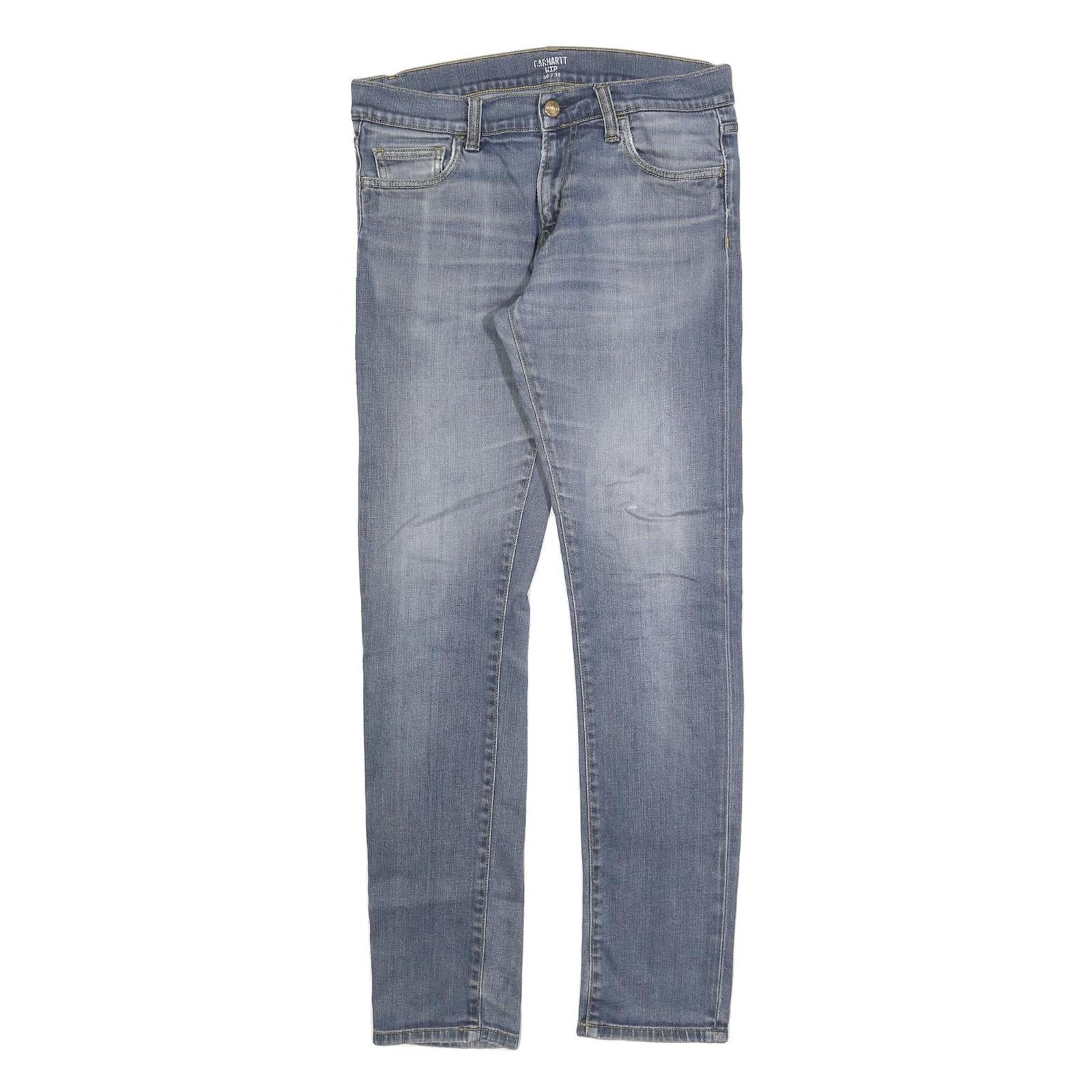 CARHARTT Mens Slim Blue Denim Jeans W30 L32 Zip Closure Casual Wear Refurbished - N/A refurbished available on Cerqular