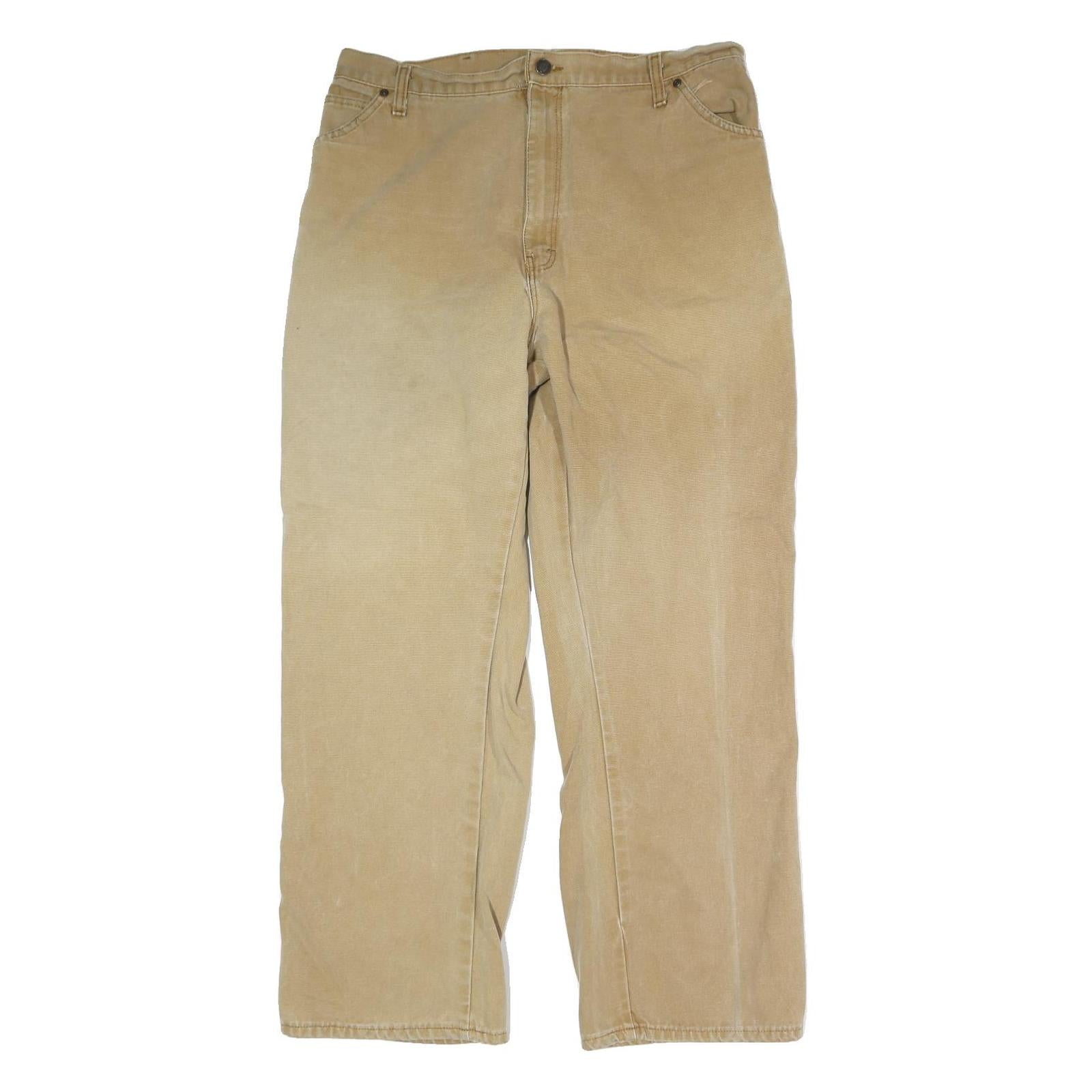 DICKIES Mens Regular Beige Cotton Blend Button Trousers W35 L30 Workwear Utility Refurbished - N/A refurbished available on Cerqular