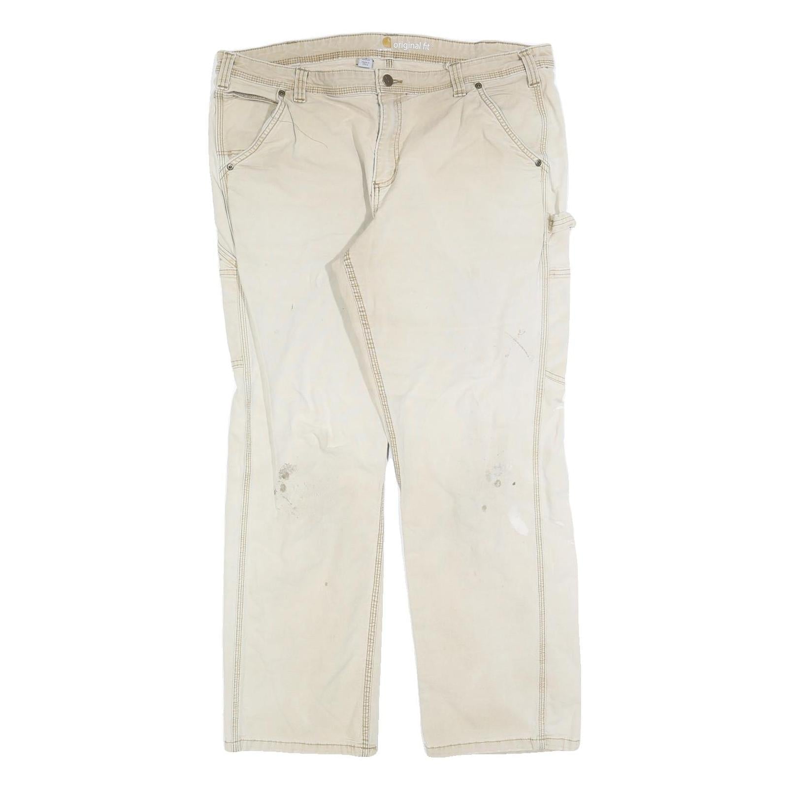CARHARTT Womens Cotton Blend Beige Regular Straight Trousers W36 L30 Workwear Refurbished - N/A refurbished available on Cerqular