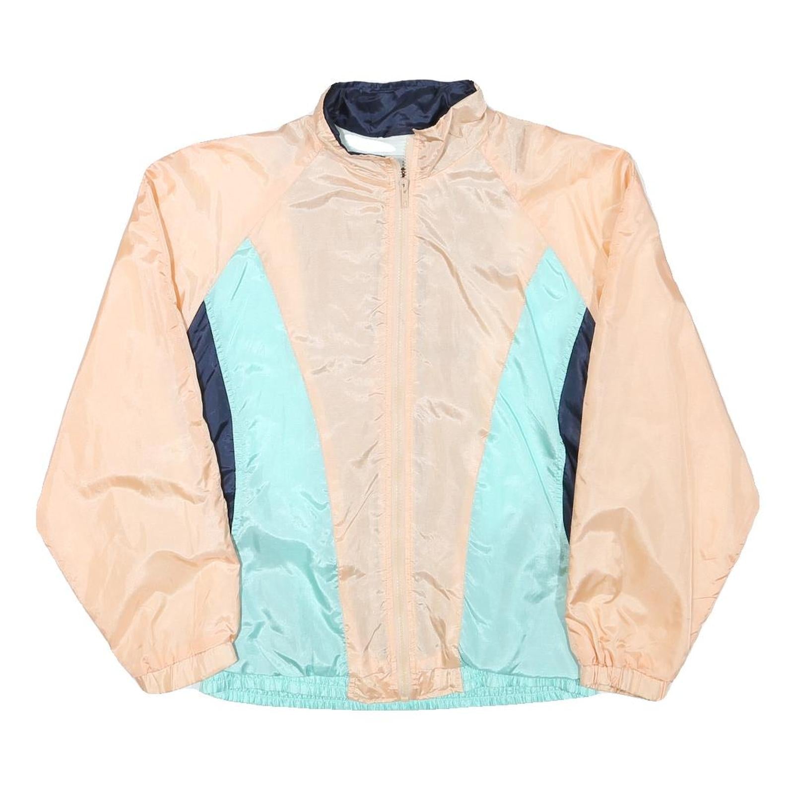 FREE LOOK Womens Peach & Aqua Colourblock Zip Up Jacket M Polyester Blend Casual Refurbished - N/A refurbished available on Cerqular