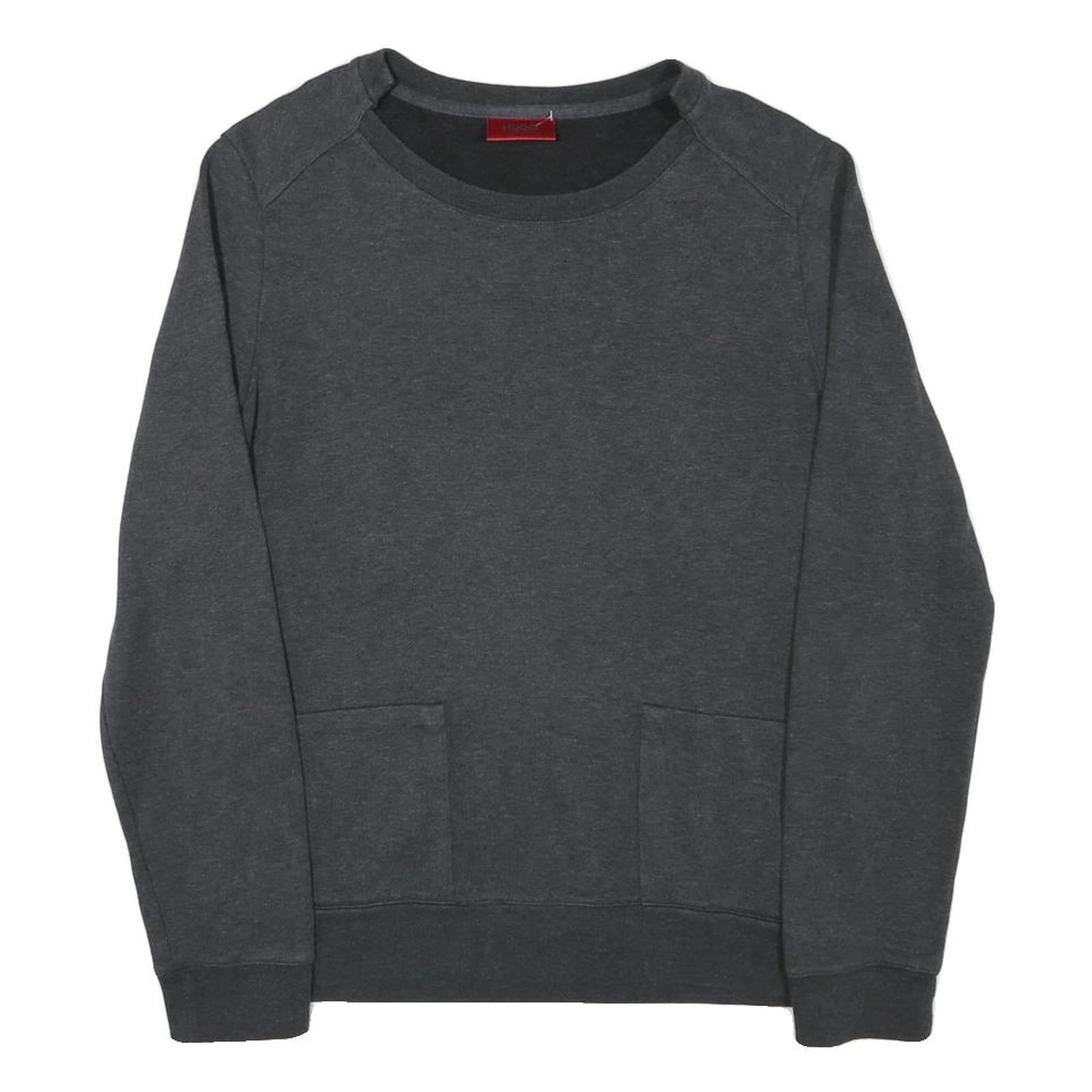 HUGO Mens Grey Crew Neck S Sweatshirt Cotton Blend Pullover Casual Refurbished - N/A refurbished available on Cerqular