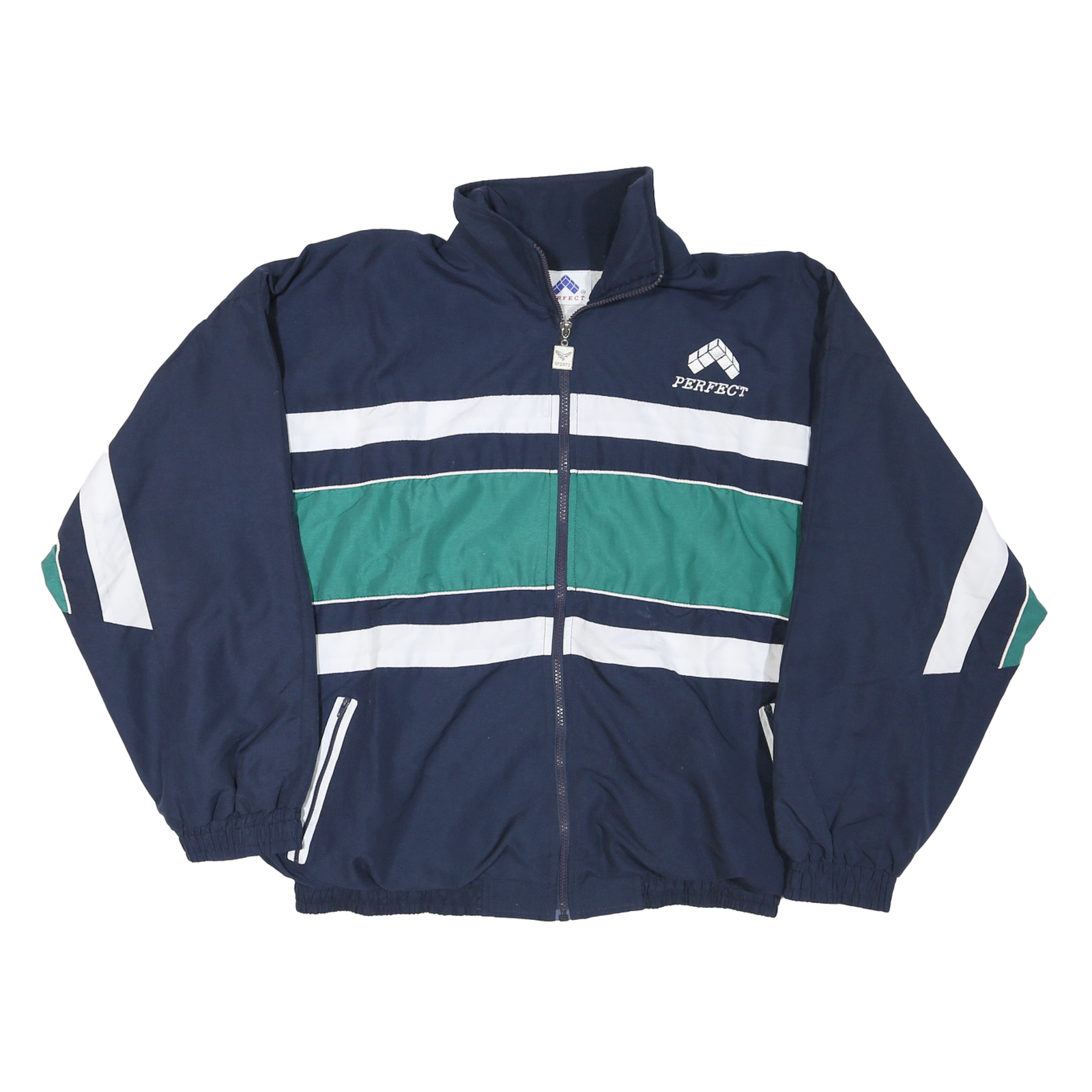Buy Mens Blue Green & White Zip Up Cotton Track Jacket M Casual Sportswear Refurbished - $25.99 Mens Blue Green & White Zip Up Cotton Track Jacket M Casual Sportswear Refurbished - N/A refurbished available on Cerqular