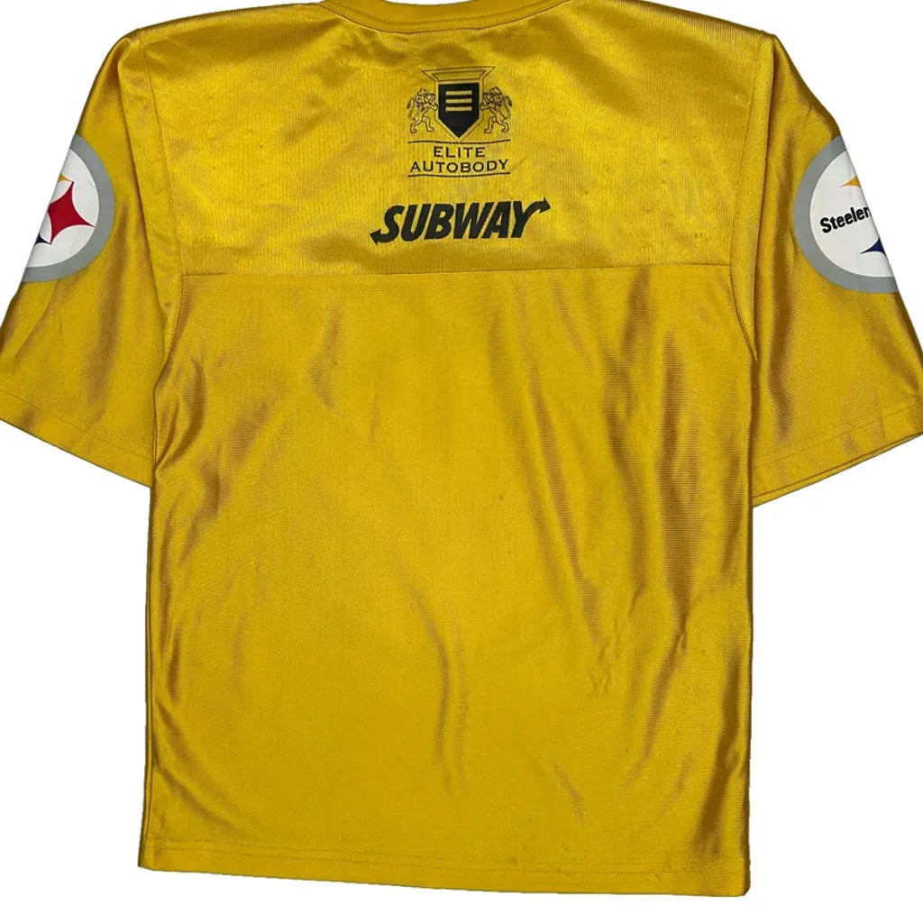 Reebok Football Jersey - Small Yellow Polyester Refurbished - Thrifted (note: this is a term often used to describe second- refurbished available on Cerqular