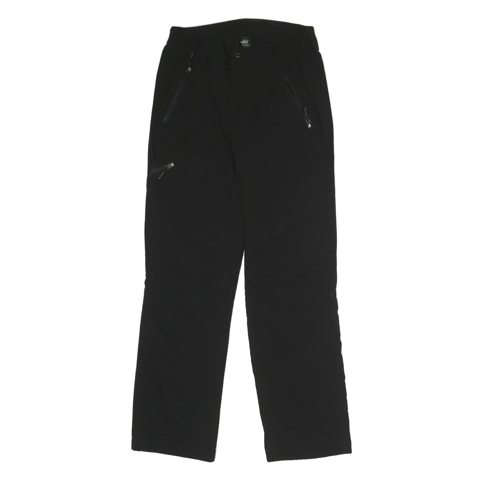 CRANE Womens Polyester Black Regular Fit Straight Leg Trousers W26 L29 Zip Refurbished - N/A refurbished available on Cerqular